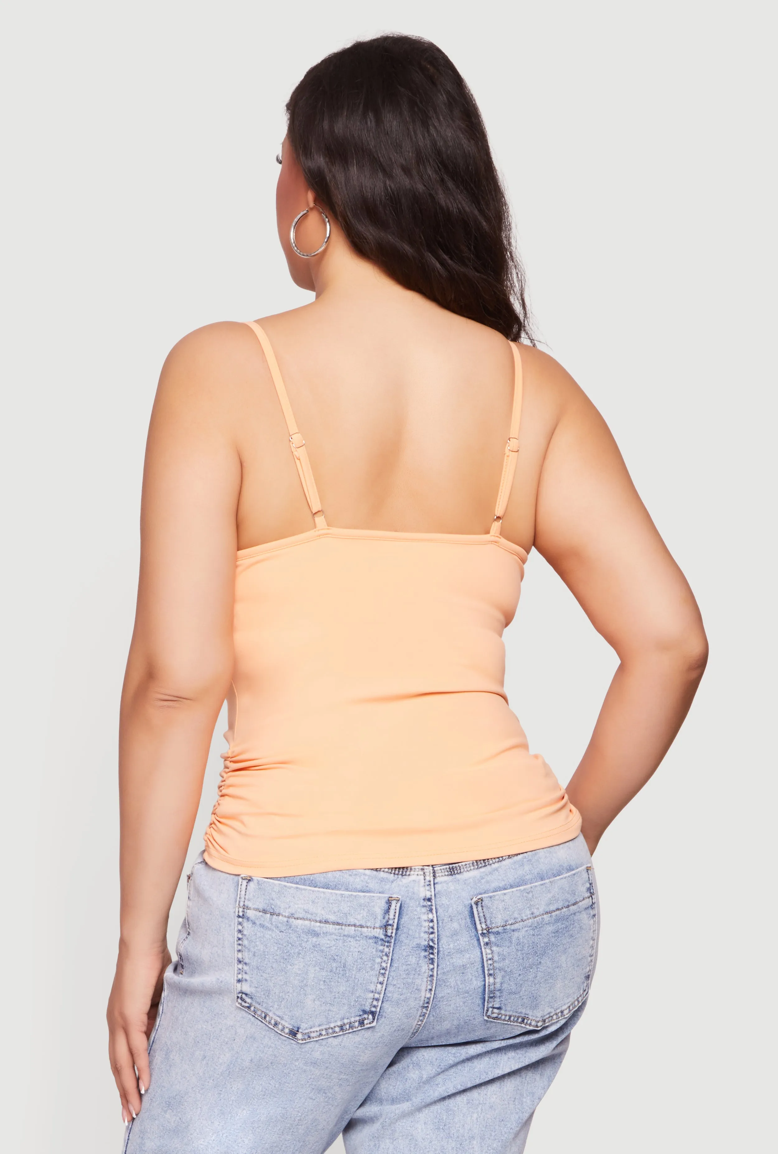 Plus Size Side Ruched Scoop Neck Cami with Shelf Bra sold by Rainbow product image thumbnail 5