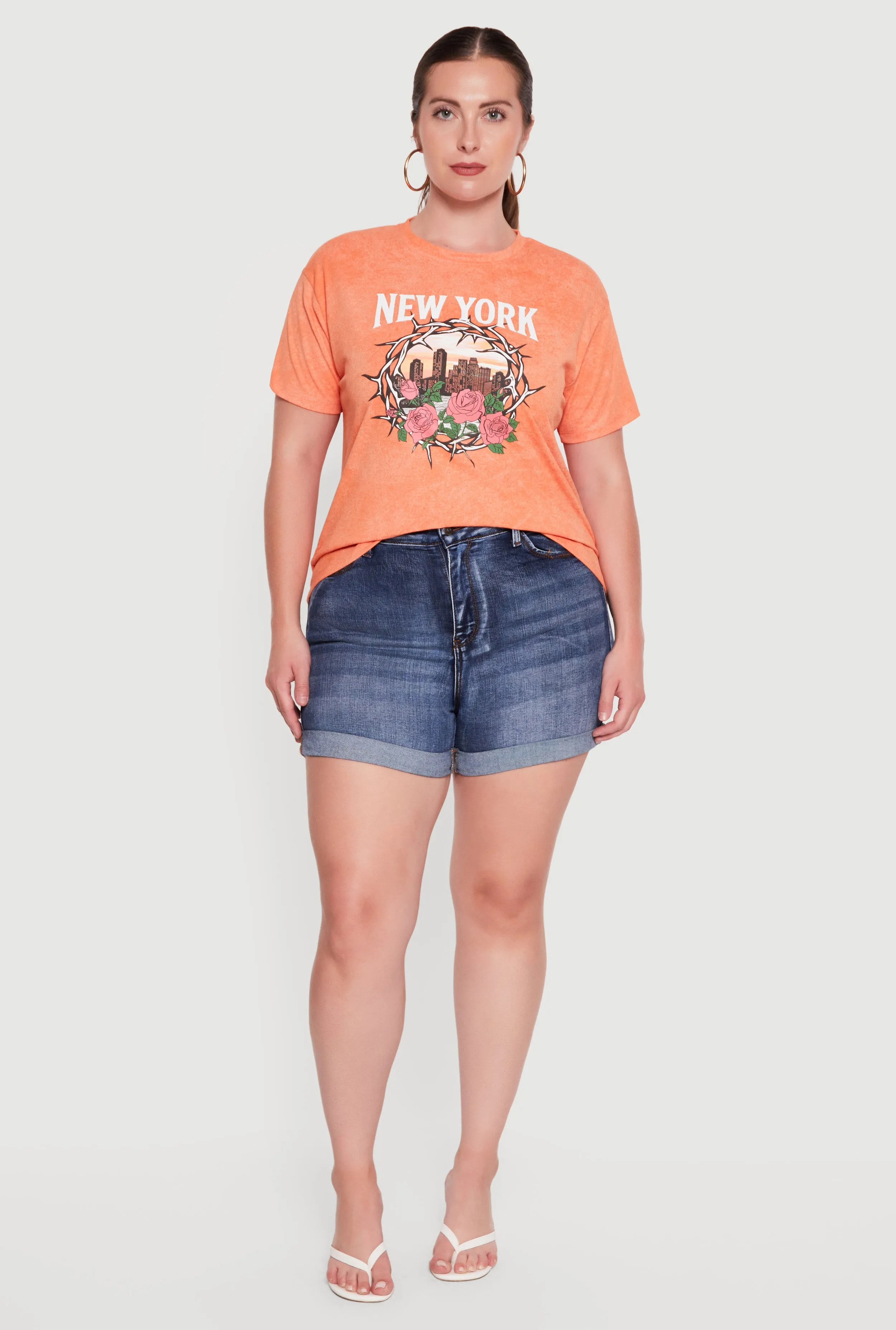 Plus Size Acid Wash New York Graphic Tee sold by Rainbow product image thumbnail 2
