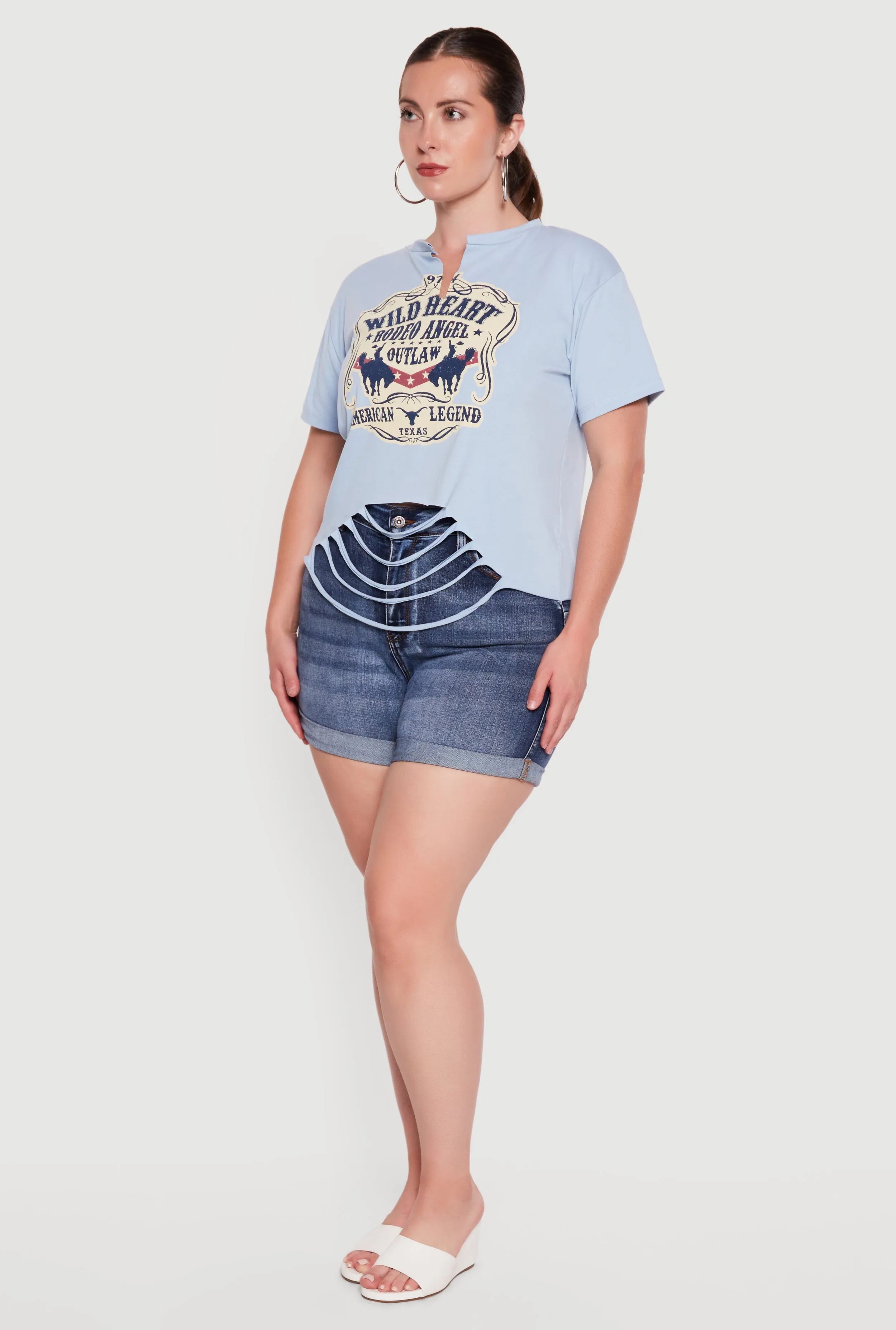 Plus Size Wild Heart Rodeo Angel Graphic Slashed Tee sold by Rainbow product image thumbnail 3