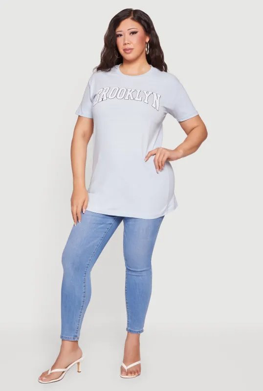 Plus Size Brooklyn Short Sleeve Graphic Tee made by Rainbow