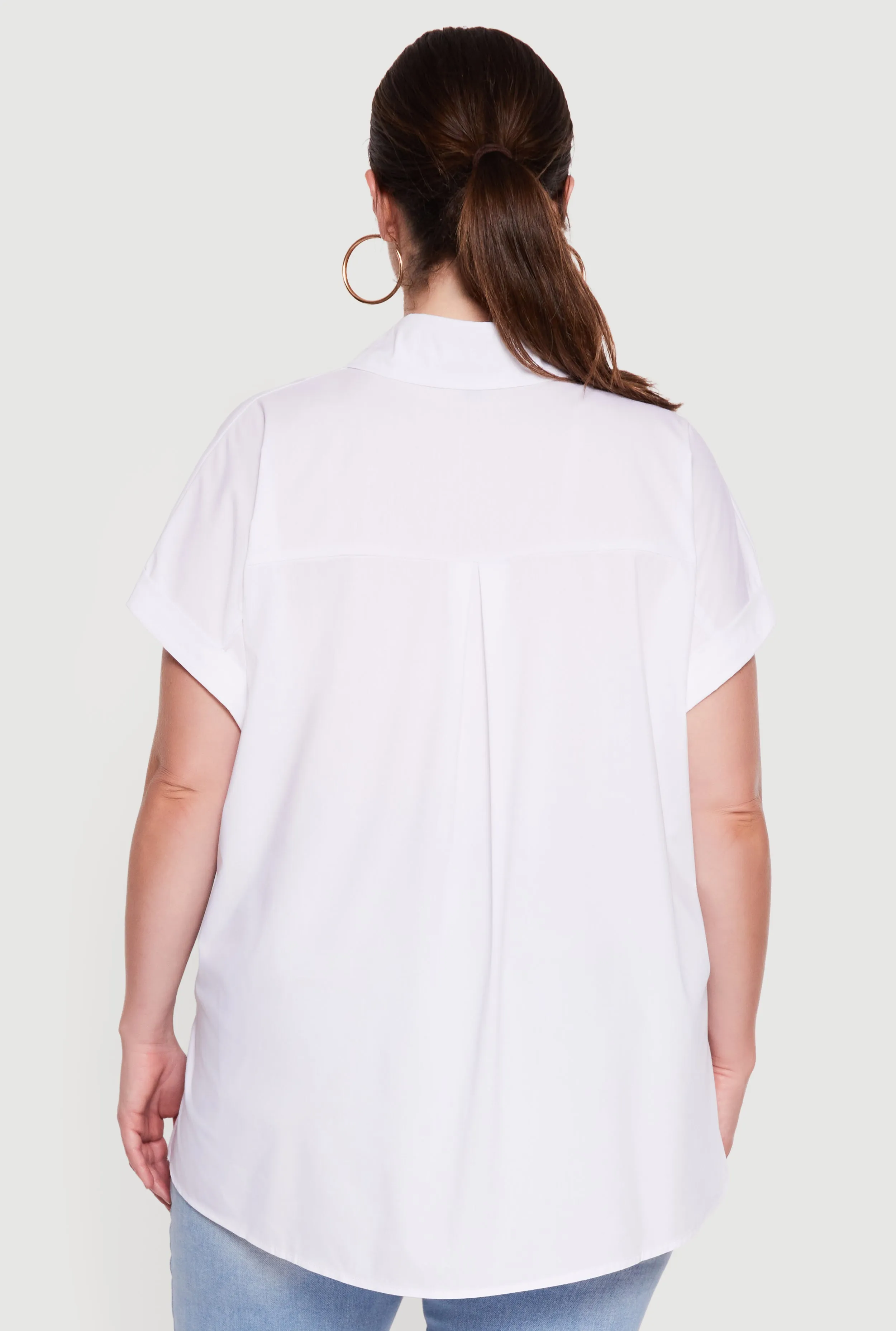 Plus Size Short Sleeve Side Tie Wrap Blouse sold by Rainbow product image thumbnail 5