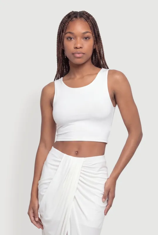 Solid Cropped Tank Top made by Rainbow