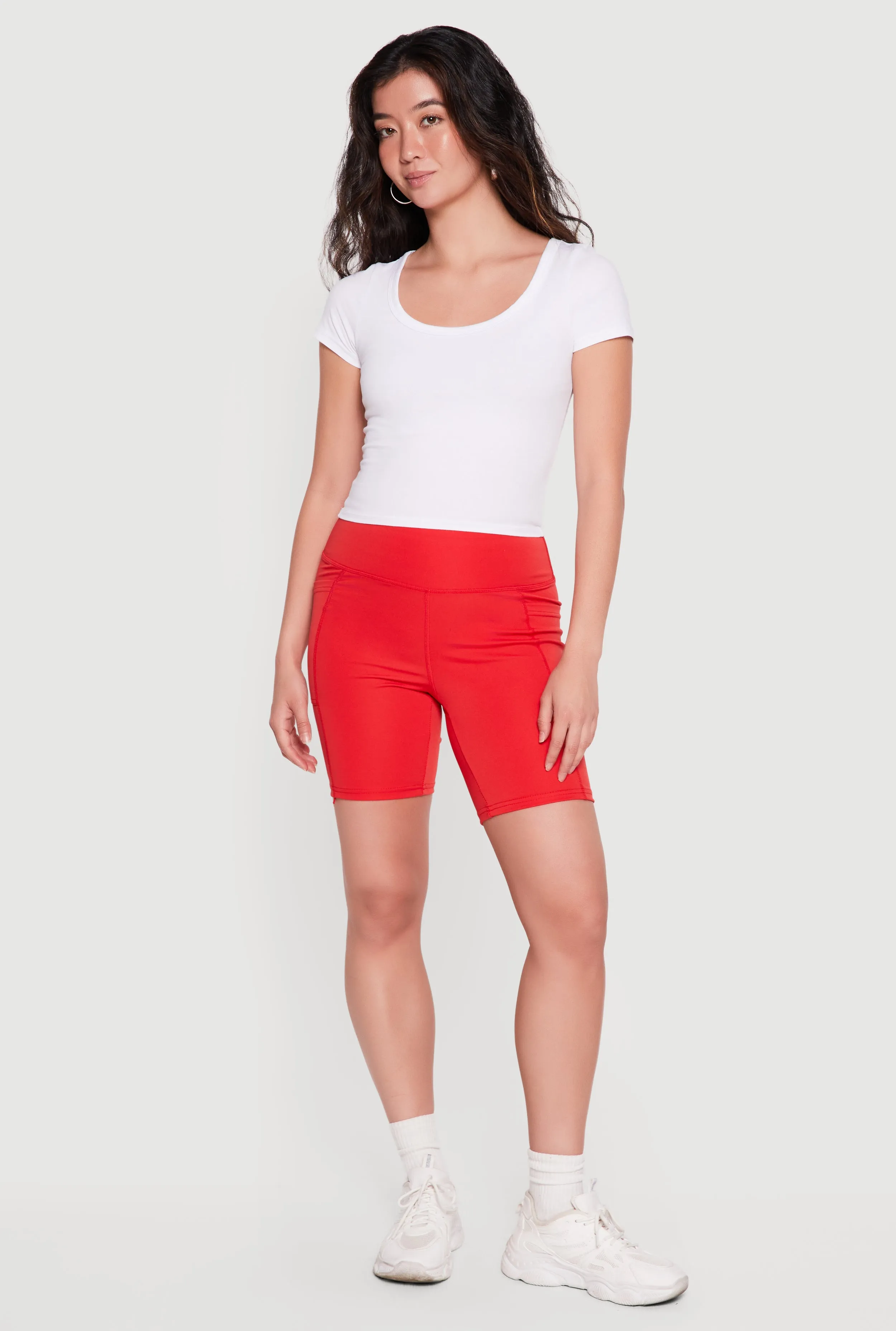 High Waisted Biker Shorts with Cell Phone Pockets sold by Rainbow product image thumbnail 5