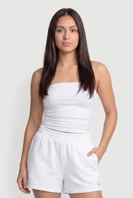 Side Ruched Cropped Tube Top made by Rainbow