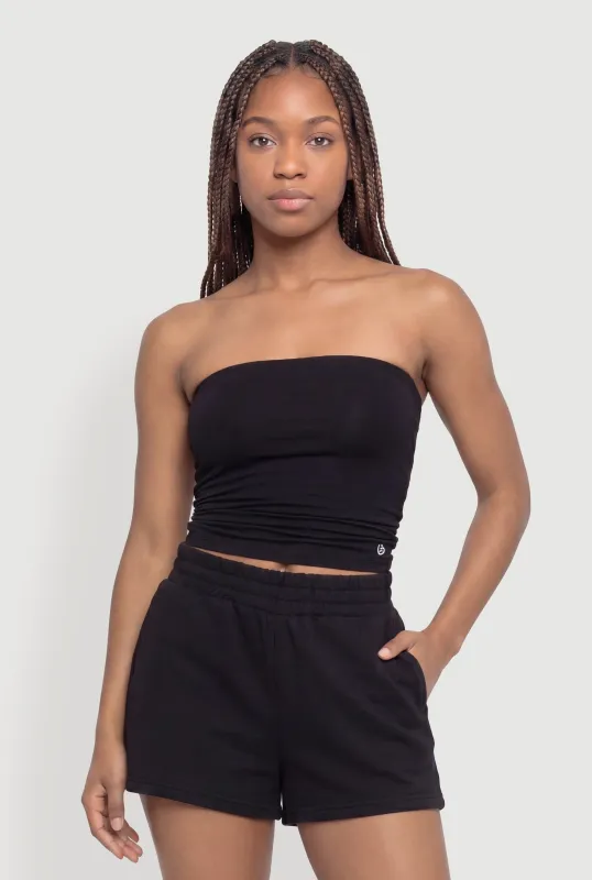 Side Ruched Cropped Tube Top made by Rainbow