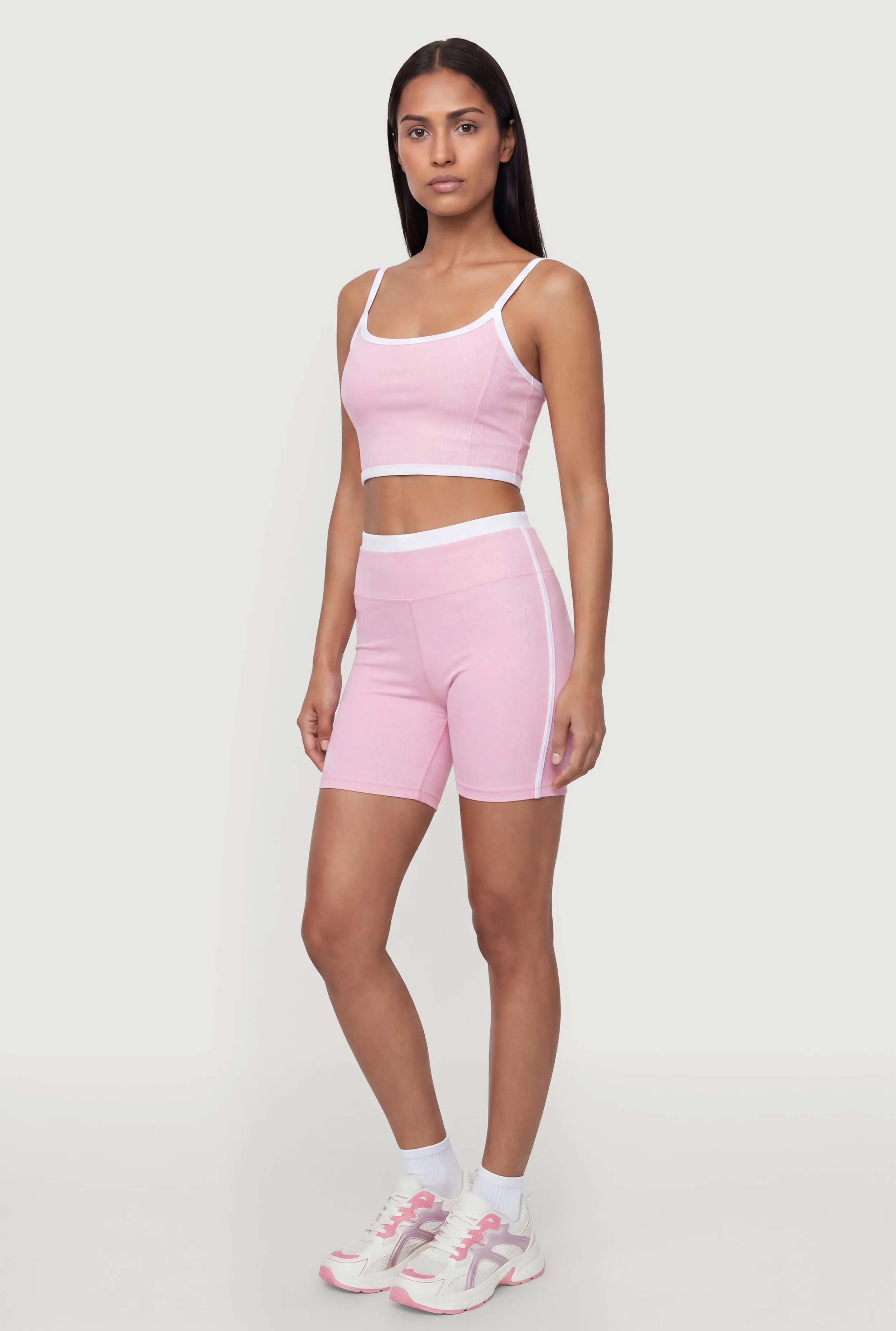 High Waisted Contrast Trim Biker Shorts sold by Rainbow product image thumbnail 2