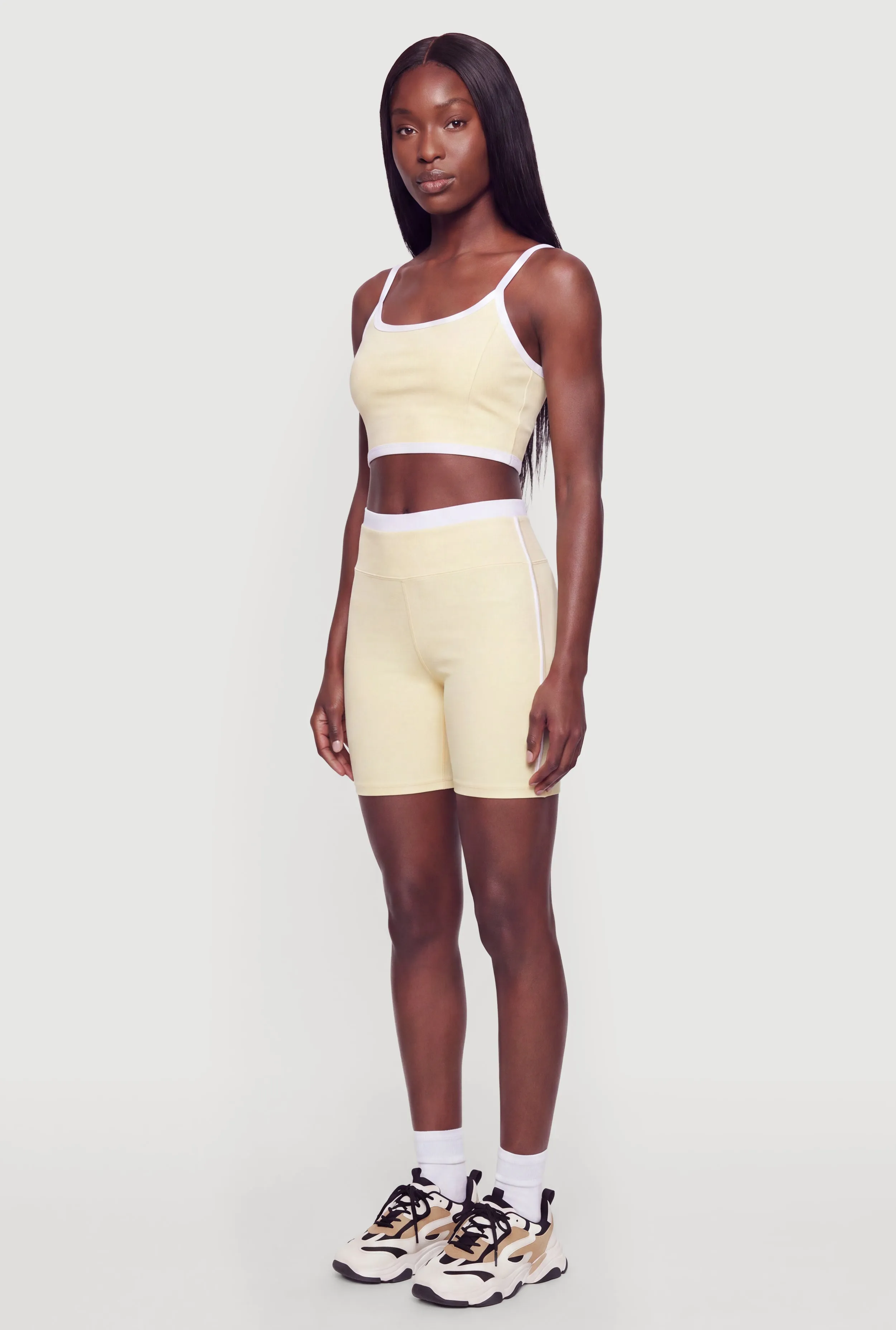 High Waisted Contrast Trim Biker Shorts sold by Rainbow product image thumbnail 2