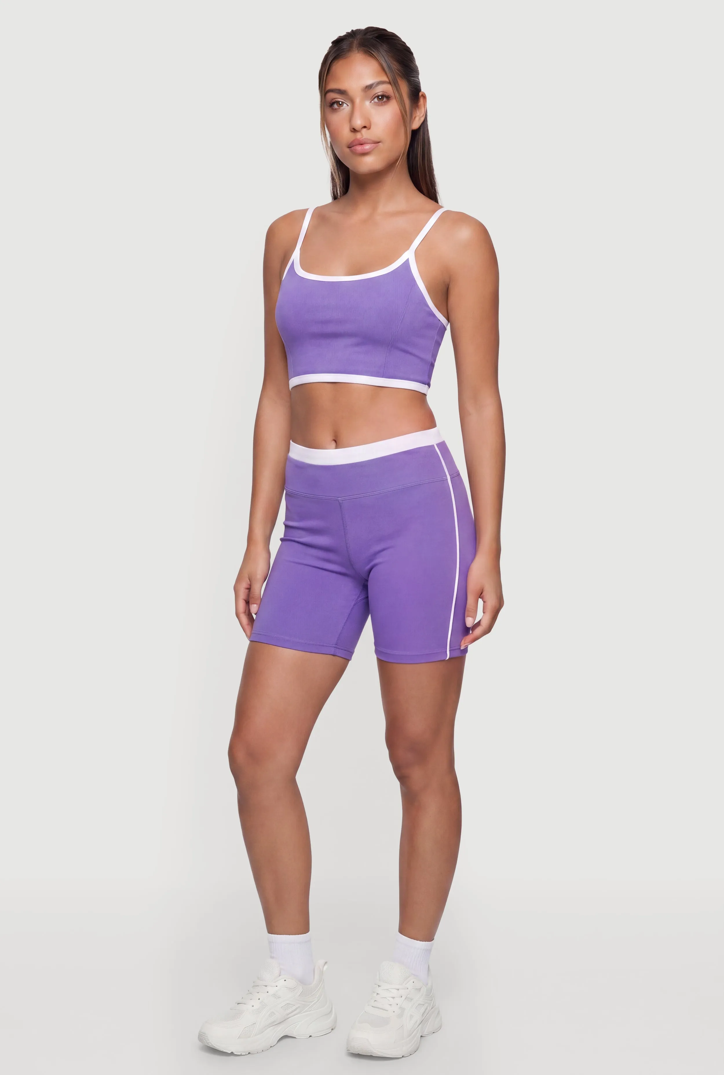 High Waisted Contrast Trim Biker Shorts sold by Rainbow product image thumbnail 2
