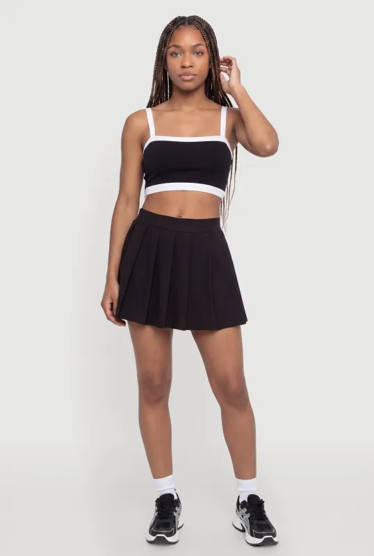 Pleated Mini Skirt with Shorts Lining made by Rainbow