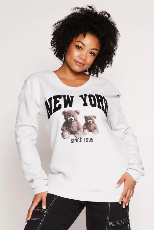 Plus Size New York Bear Sweatshirt made by Rainbow