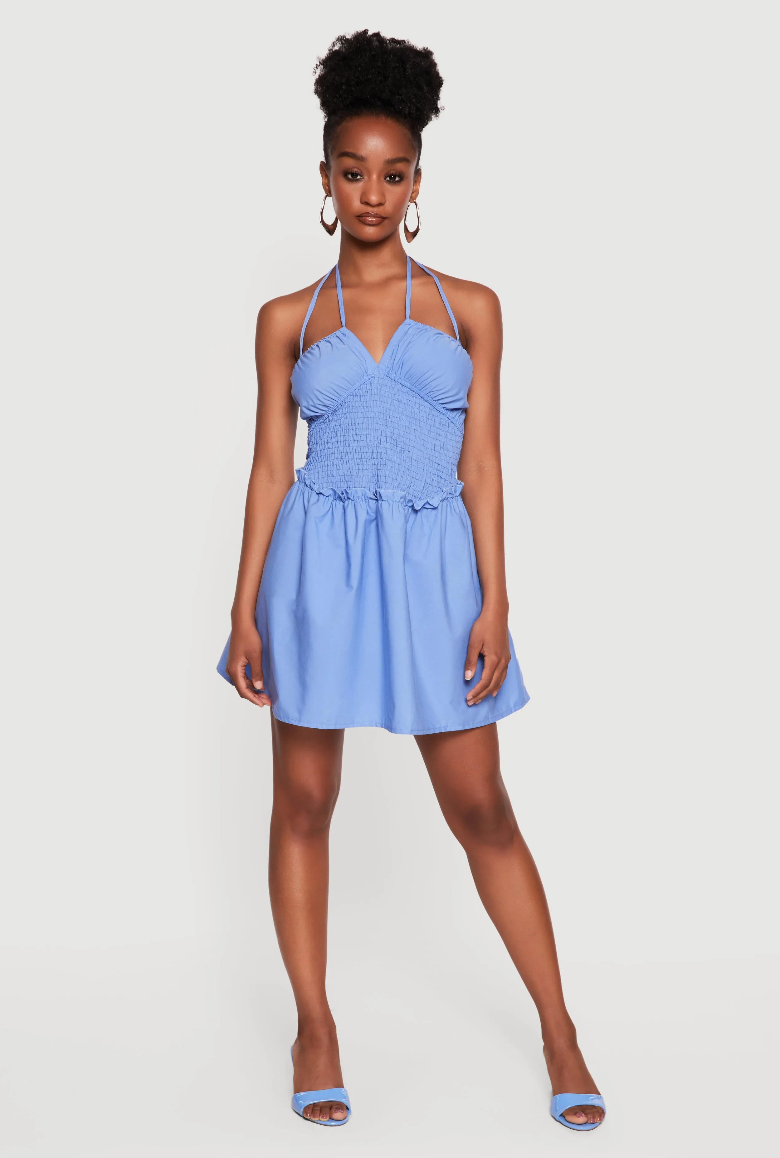 Smocked Waist Double Strap Halter Dress sold by Rainbow product image thumbnail 3