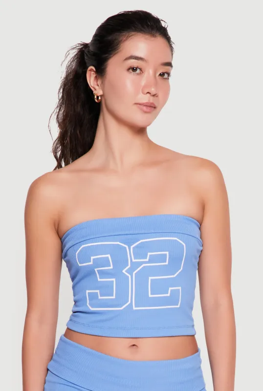 Fold Over Trim 32 Graphic Tube Top made by Rainbow