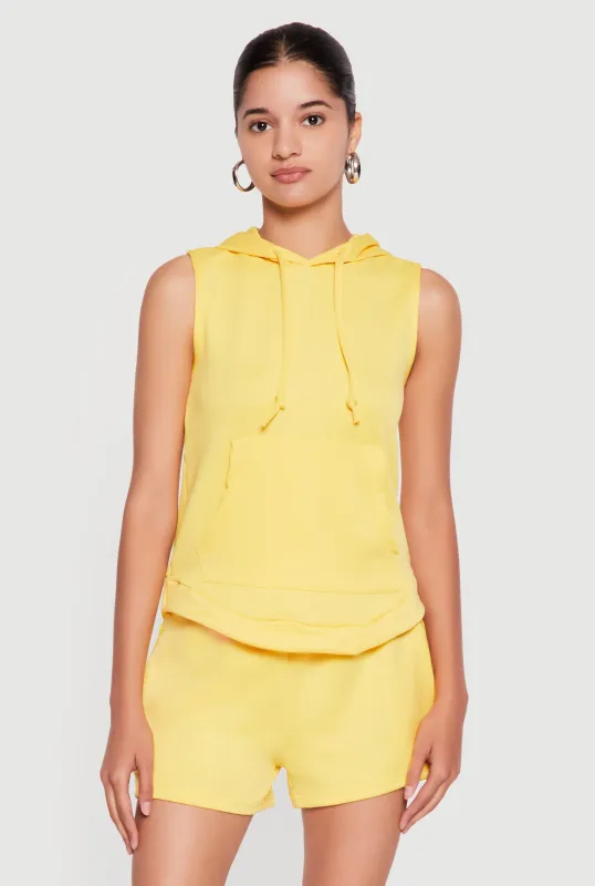 Sleeveless Kangaroo Pocket Hoodie made by Rainbow