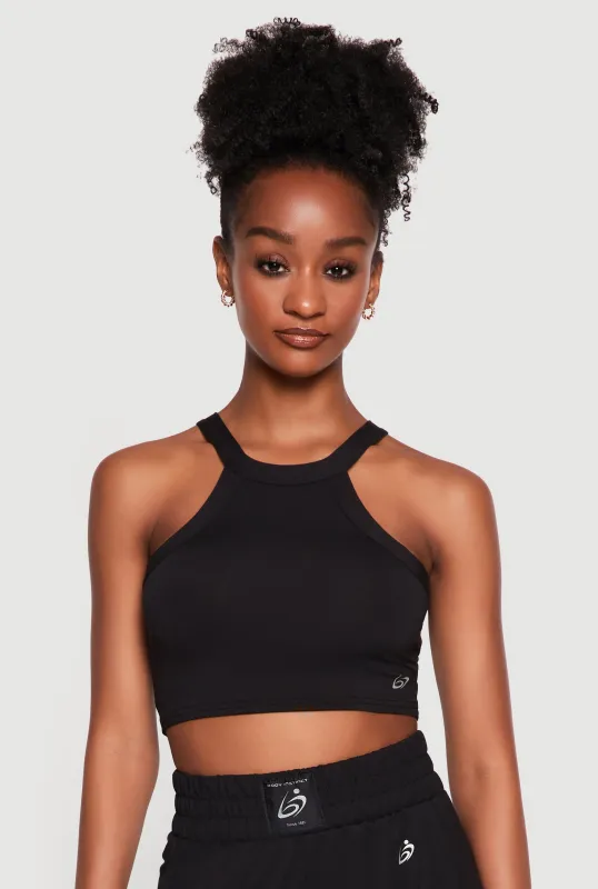 Cropped Active Halter Top made by Rainbow