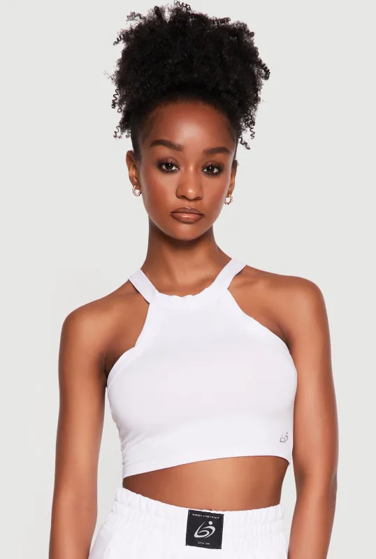 Cropped Active Halter Top made by Rainbow