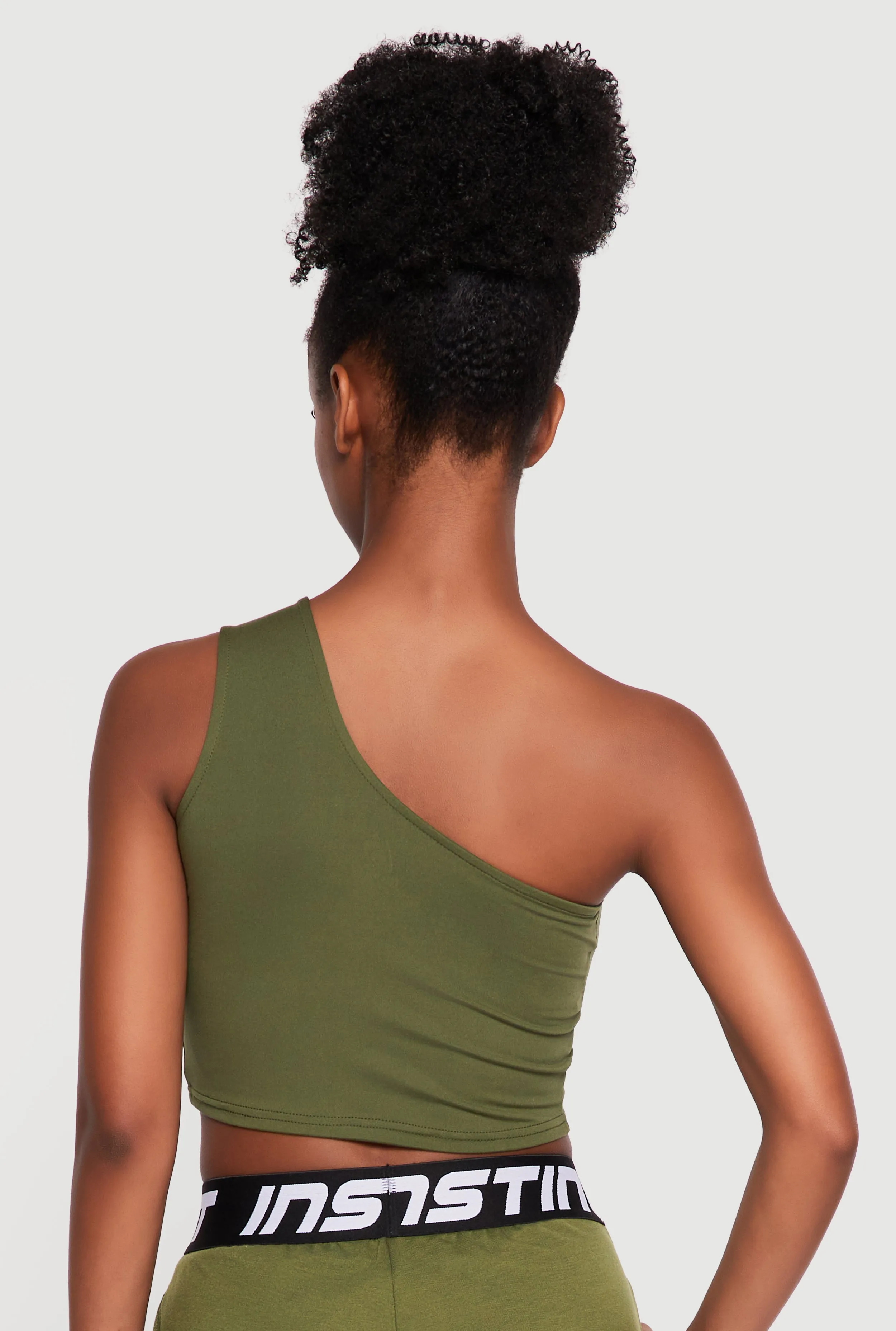 Body Instinct Graphic One Shoulder Crop Top sold by Rainbow product image thumbnail 5