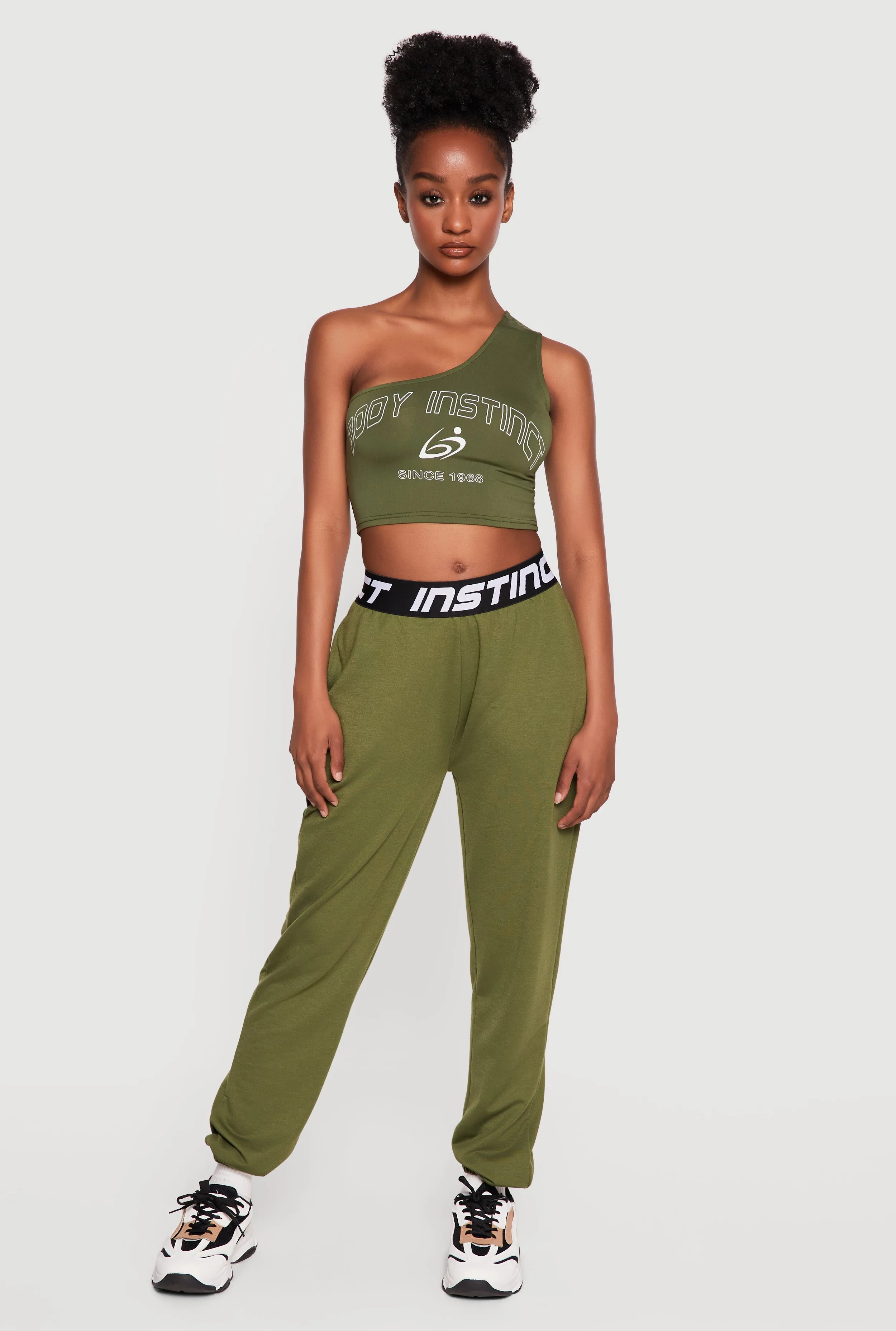 Body Instinct Graphic One Shoulder Crop Top sold by Rainbow product image thumbnail 2