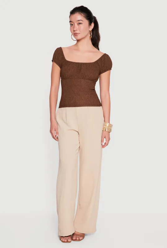 Off The Shoulder Puff Sleeve Blouse made by Rainbow