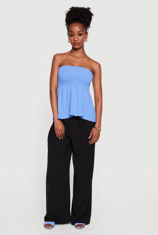 Smocked Peplum Tube Top made by Rainbow