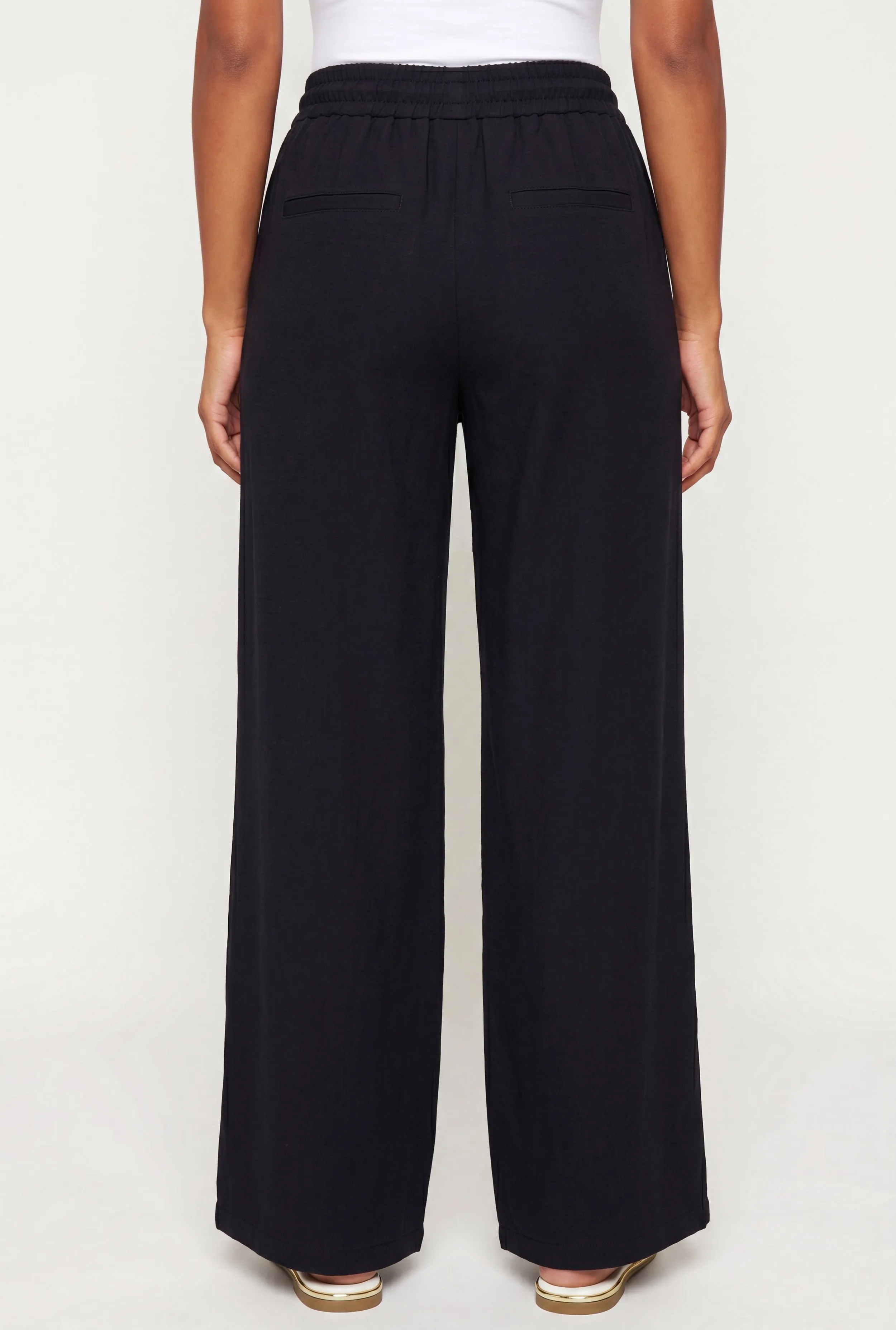 Drawstring Waist Side Slit Wide Leg Pants sold by Rainbow product image thumbnail 5