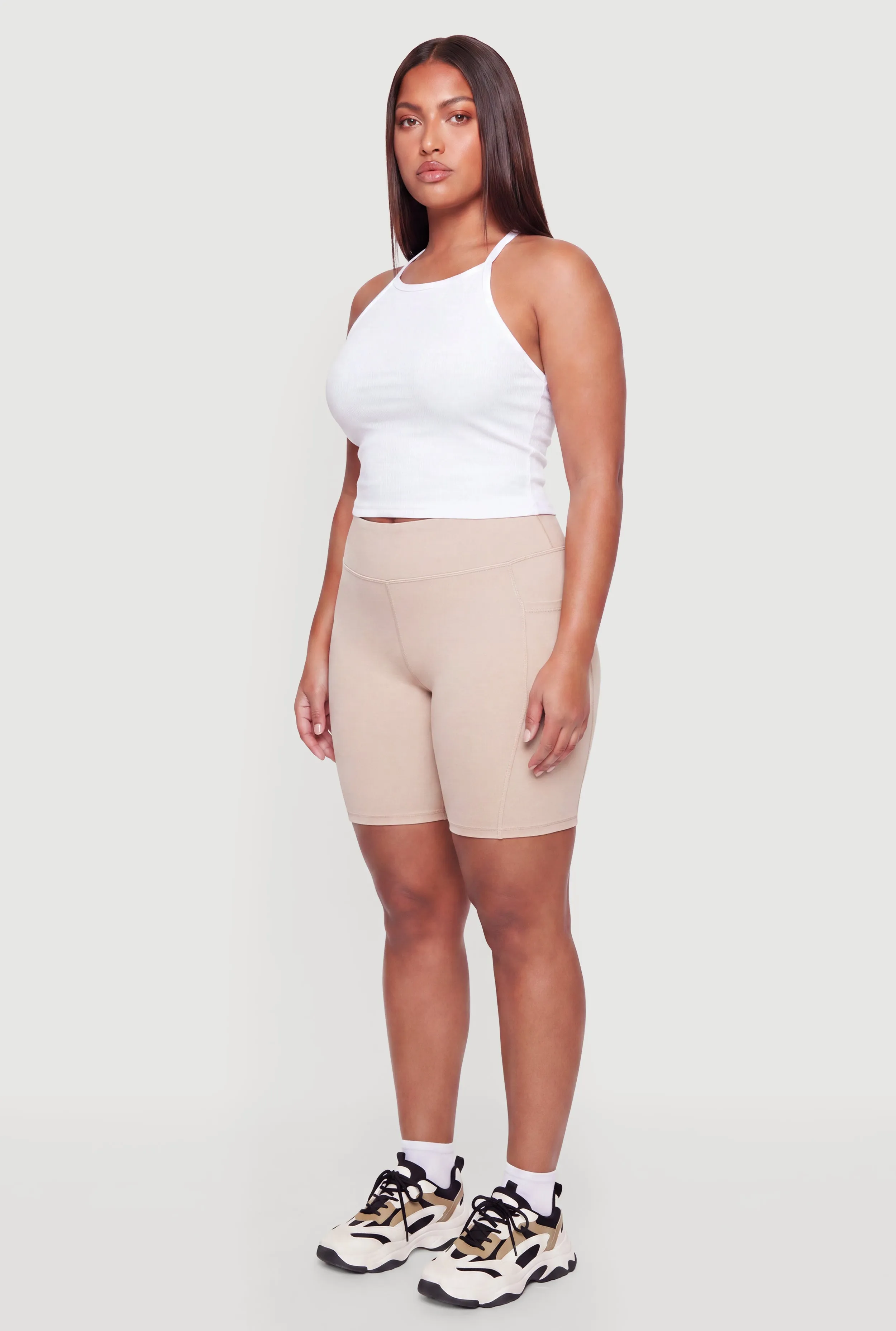 Plus Size Cell Phone Pocket High Waisted Active Shorts sold by Rainbow product image thumbnail 2