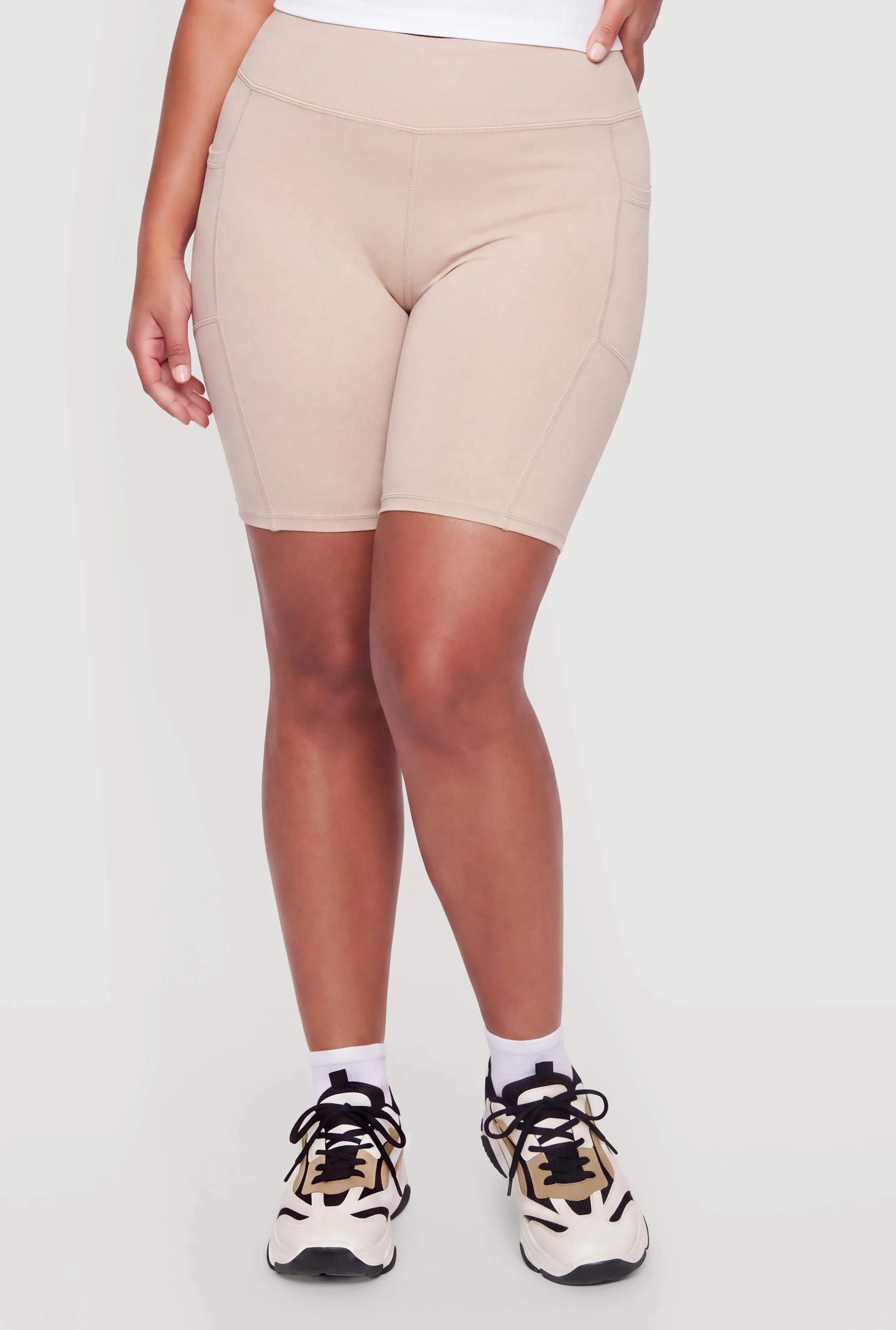 Plus Size Cell Phone Pocket High Waisted Active Shorts sold by Rainbow product image thumbnail 3