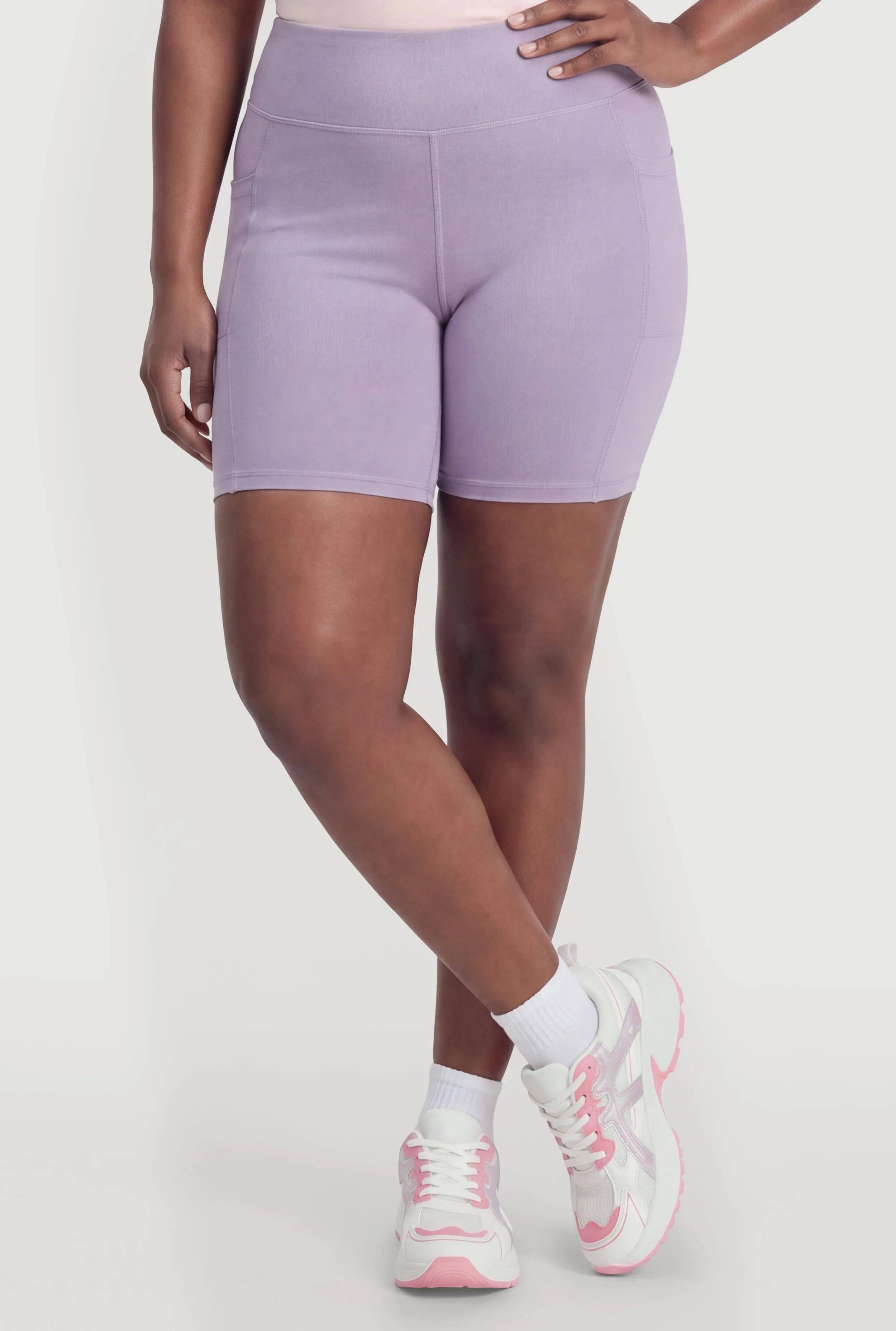 Plus Size Cell Phone Pocket High Waisted Active Shorts sold by Rainbow product image thumbnail 3