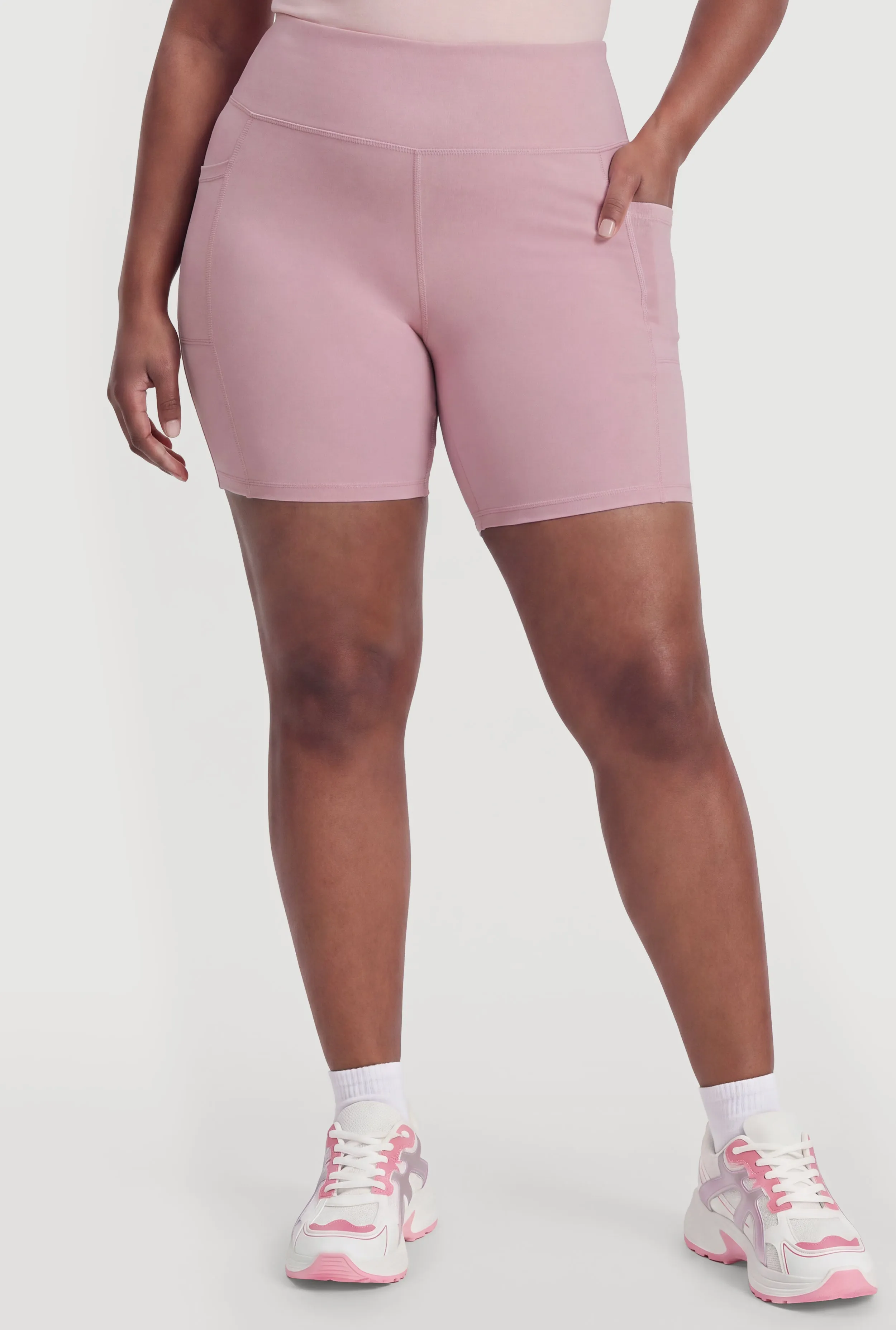Plus Size Cell Phone Pocket High Waisted Active Shorts sold by Rainbow product image thumbnail 3