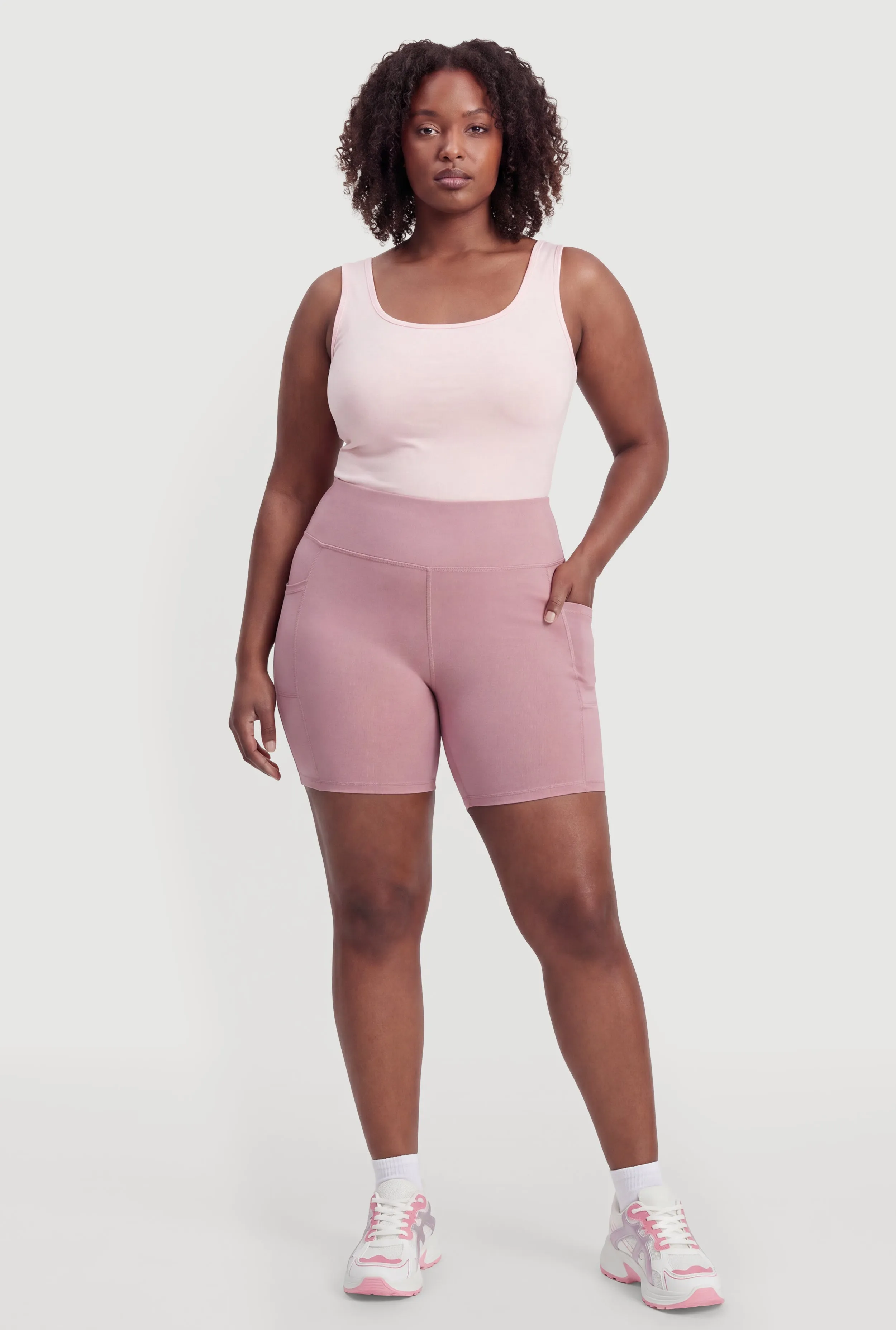 Plus Size Cell Phone Pocket High Waisted Active Shorts sold by Rainbow