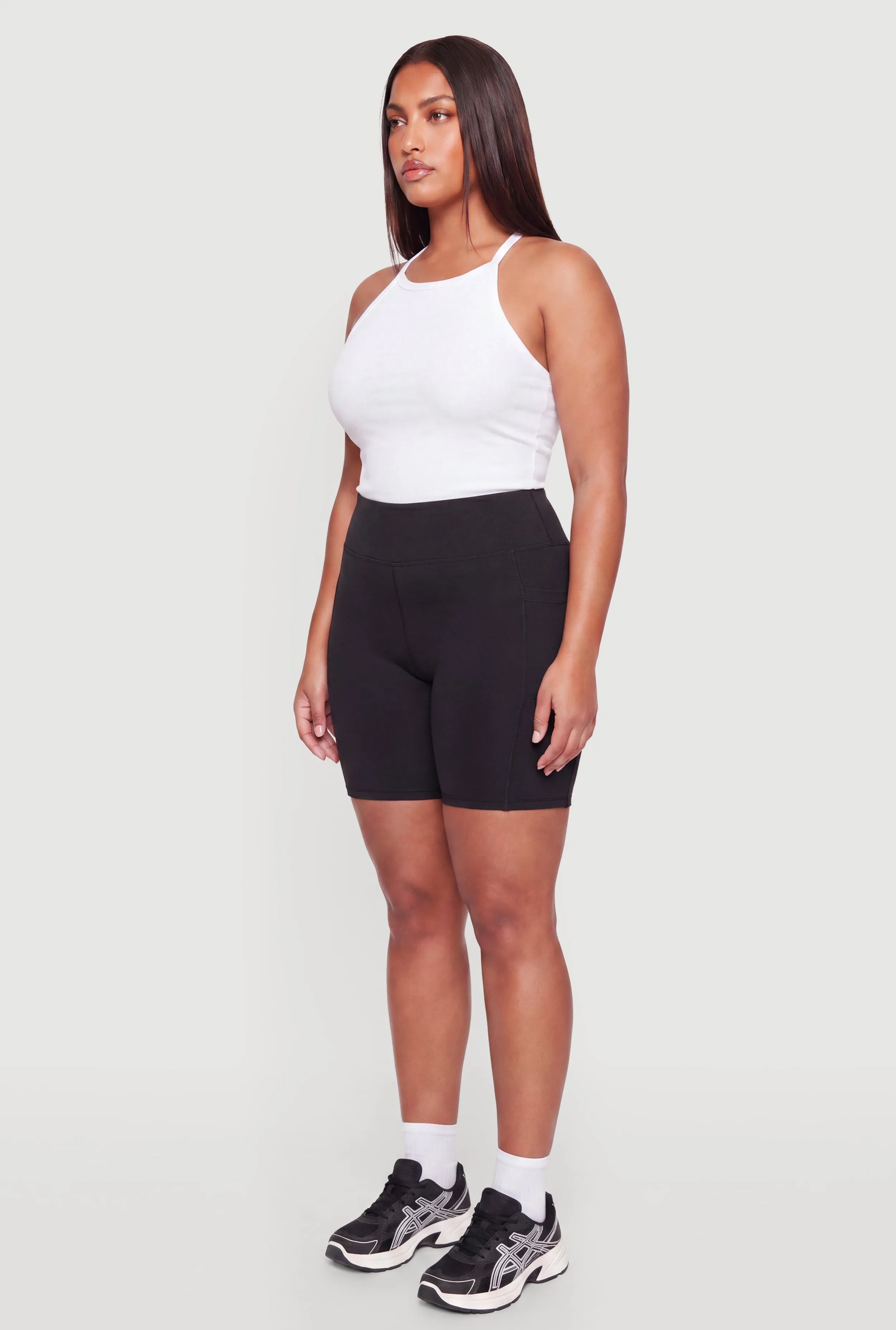 Plus Size Cell Phone Pocket High Waisted Active Shorts sold by Rainbow product image thumbnail 2