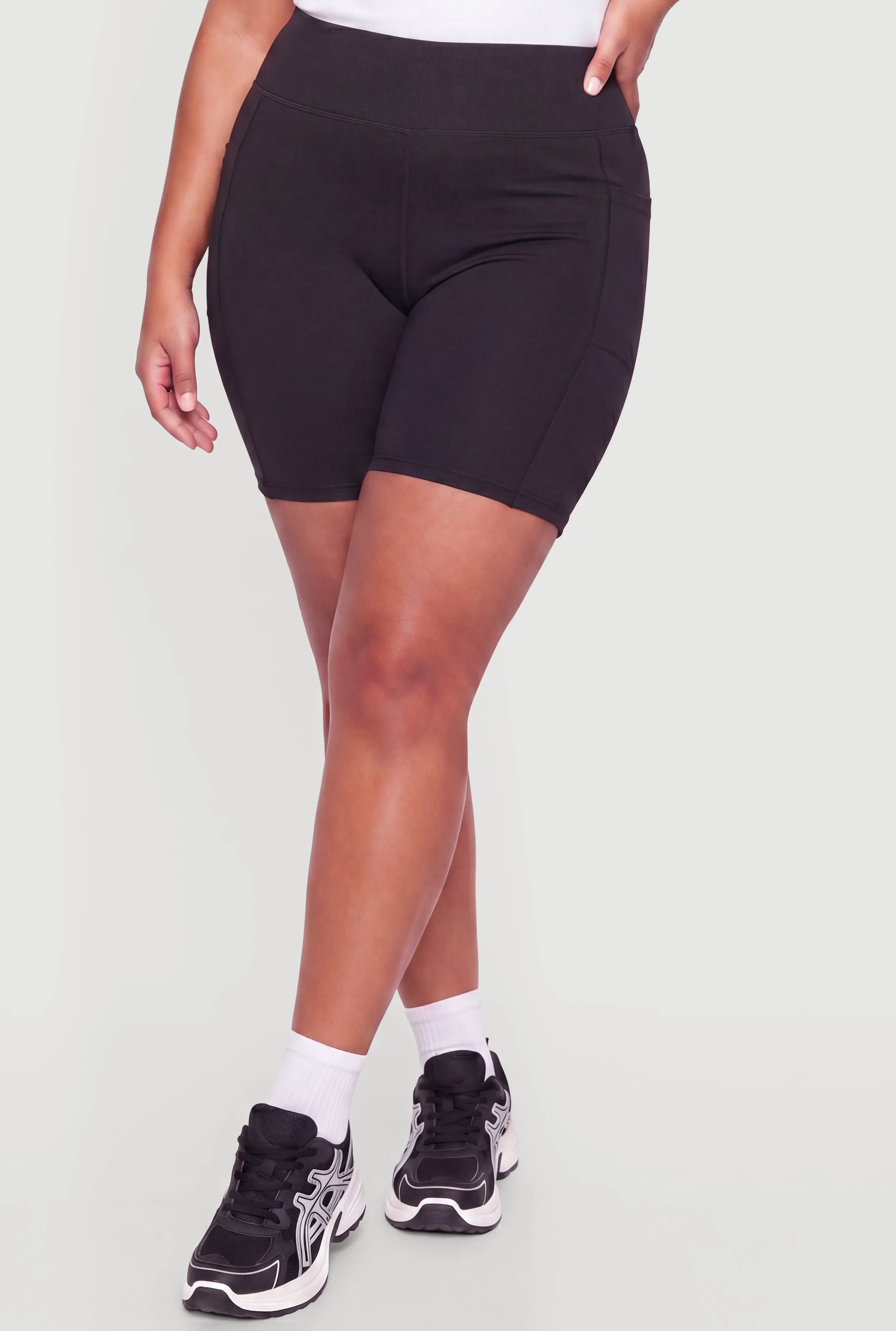Plus Size Cell Phone Pocket High Waisted Active Shorts sold by Rainbow product image thumbnail 3