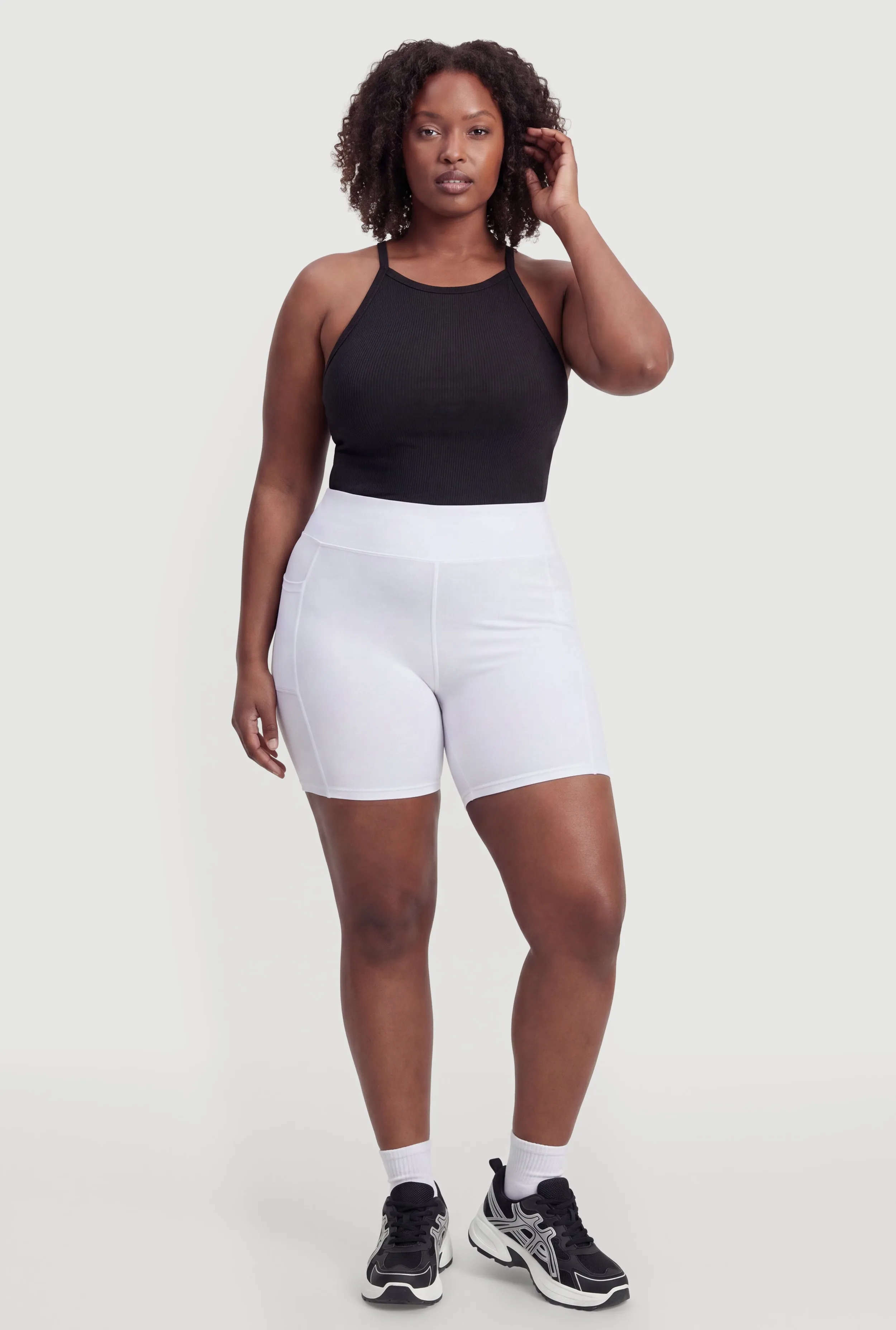 Plus Size Cell Phone Pocket High Waisted Active Shorts sold by Rainbow