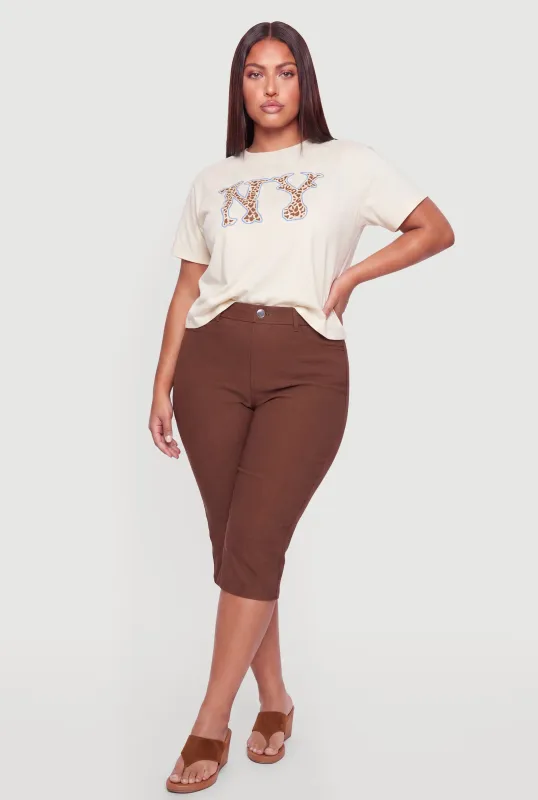 Plus Size NY Graphic Short Sleeve Tee made by Rainbow