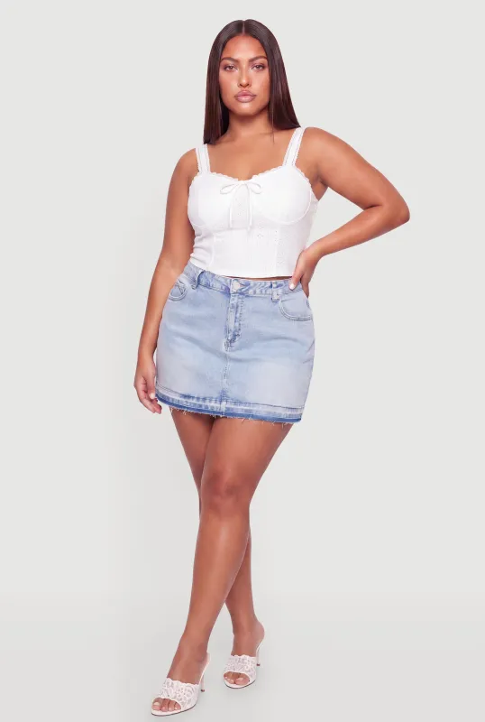 Plus Size Eyelet Cropped Bustier Top made by Rainbow