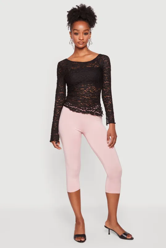 Trendy Mid Rise Capris Leggings made by Daisy