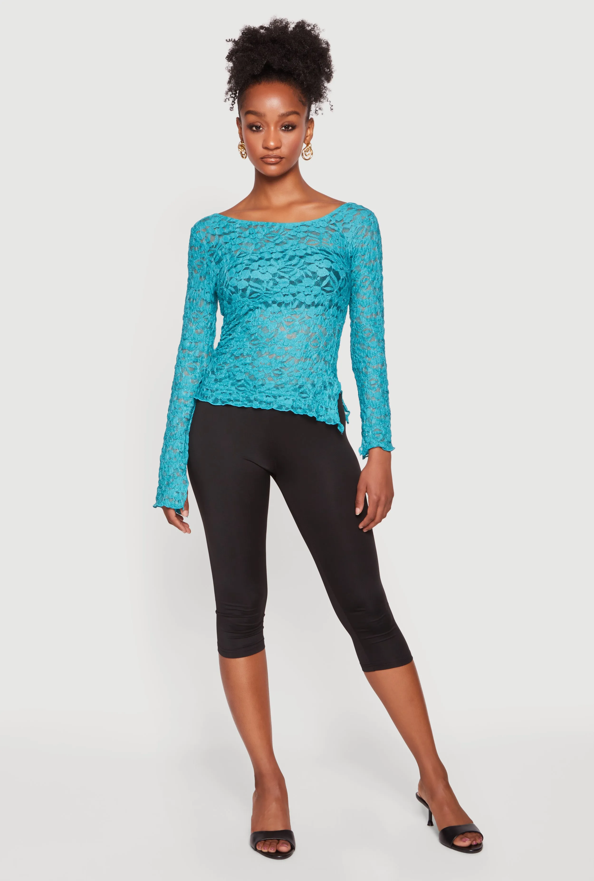 Trendy Mid Rise Capris Leggings sold by Rainbow