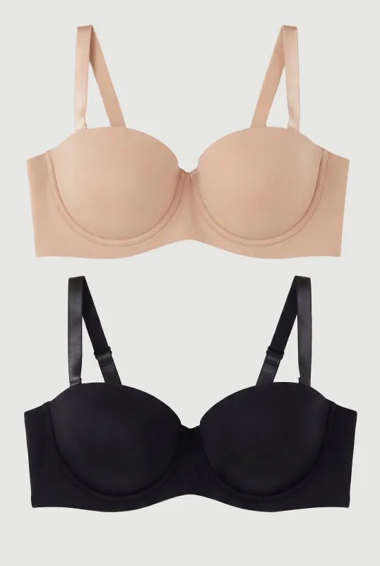Plus Size Multiway Balconette Bras 2 Pack made by Rainbow
