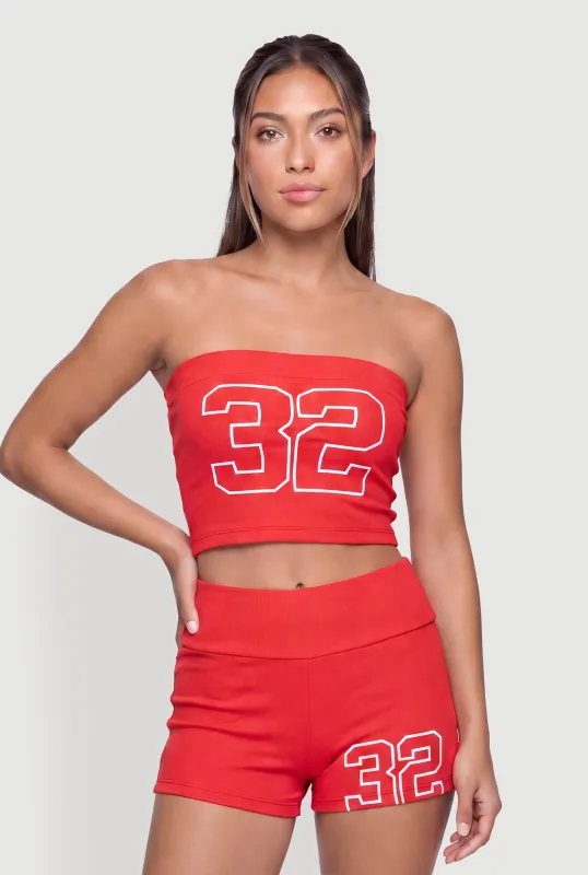 Fold Over Trim 32 Graphic Tube Top made by Rainbow