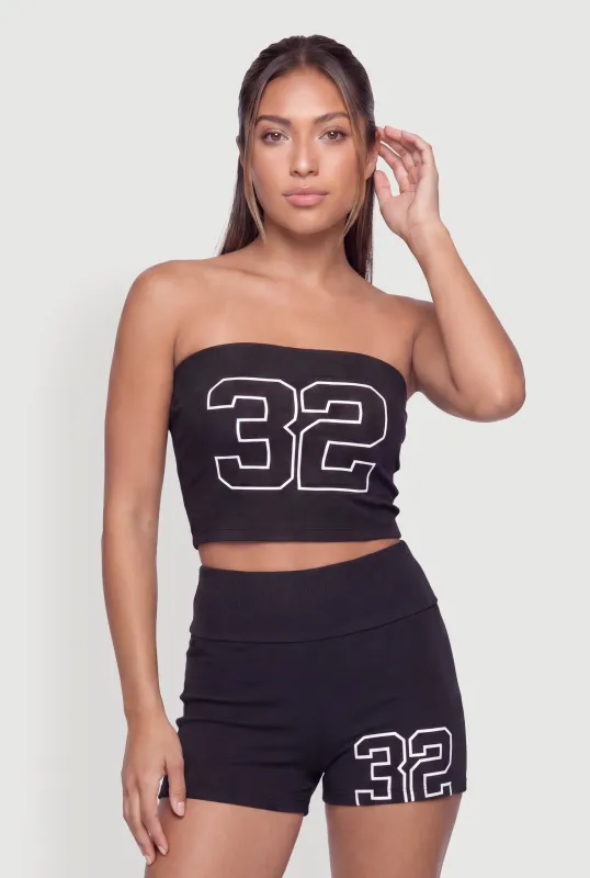 Fold Over Trim 32 Graphic Tube Top made by Rainbow