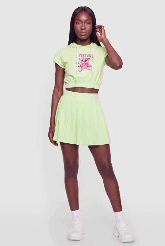 High Waisted Pleated Skirt with Shorts Lining made by Rainbow