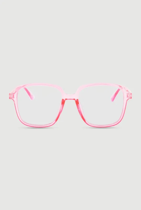 Jelly Blue Light Square Frame Glasses made by Rainbow