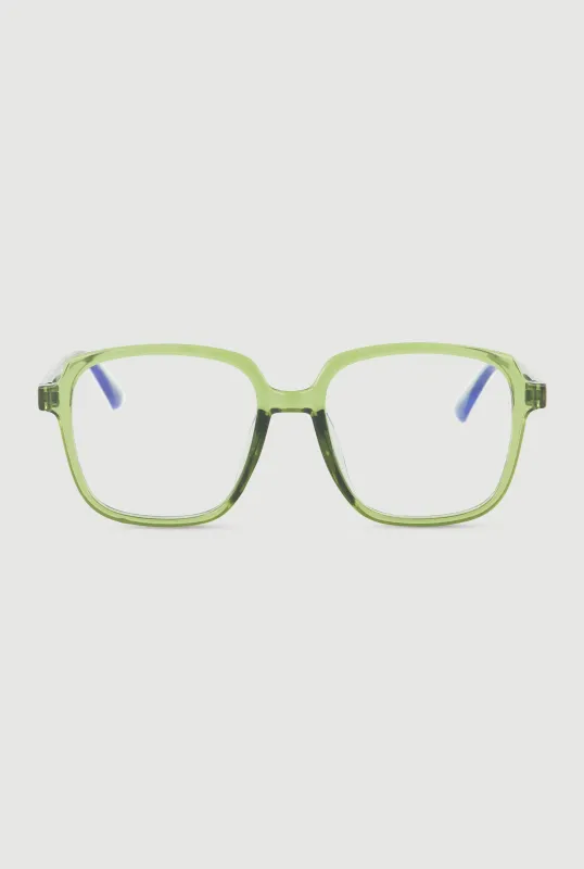 Jelly Blue Light Square Frame Glasses made by Rainbow
