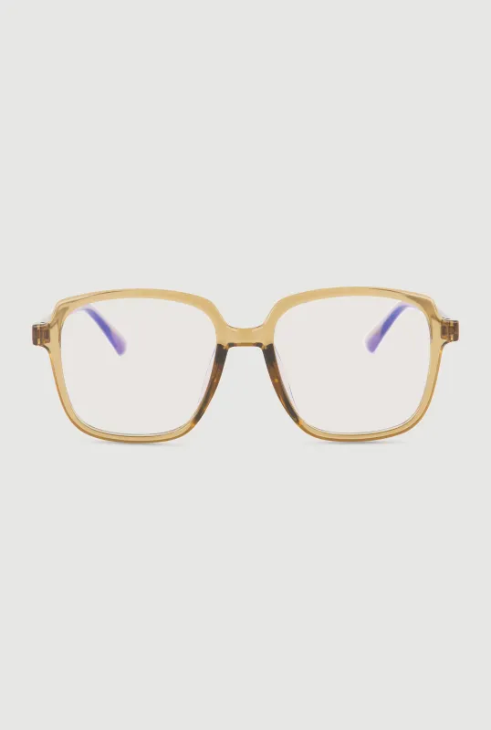 Jelly Blue Light Square Frame Glasses made by Rainbow