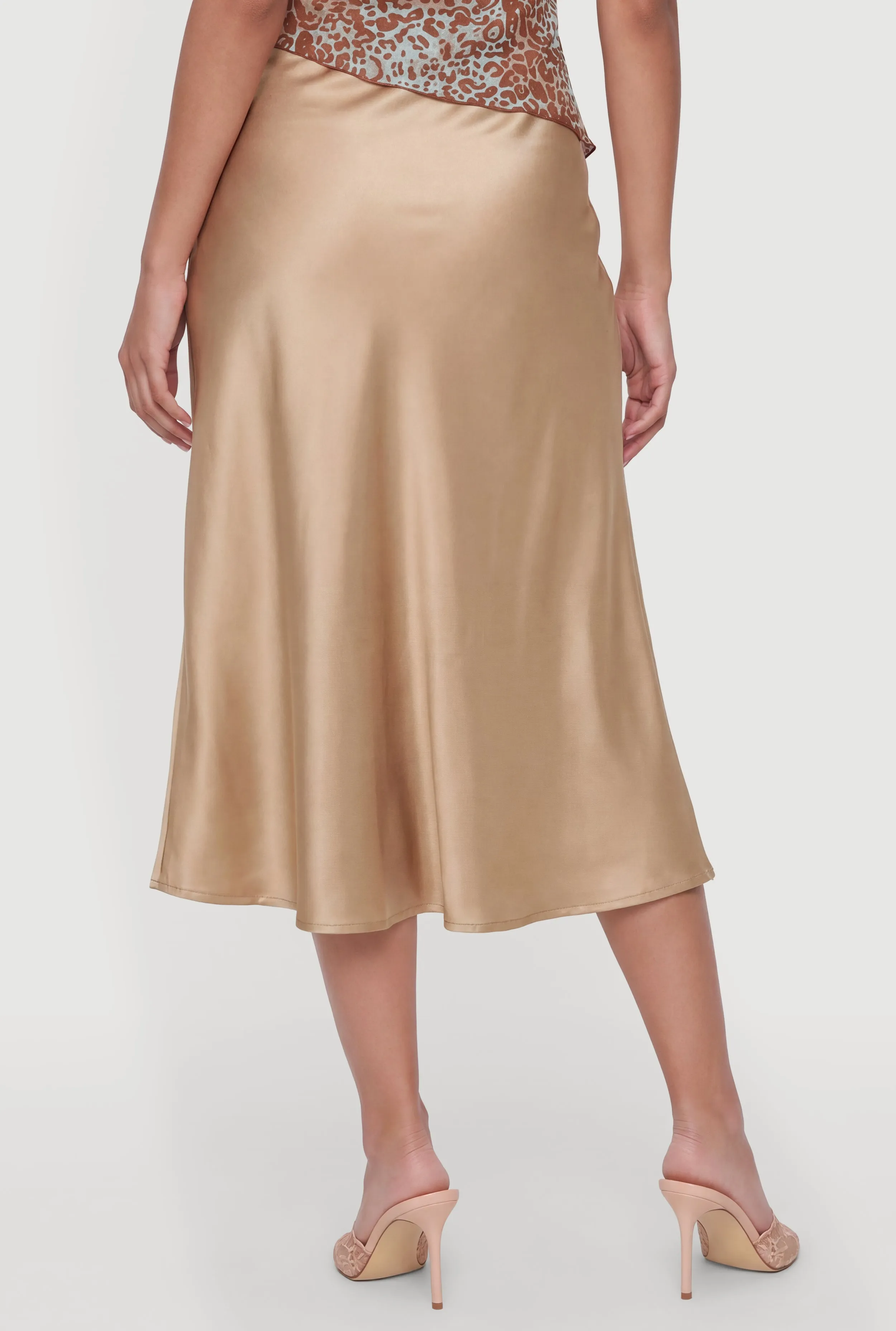 High Waisted Satin Midi Slip Skirt sold by Rainbow product image thumbnail 5