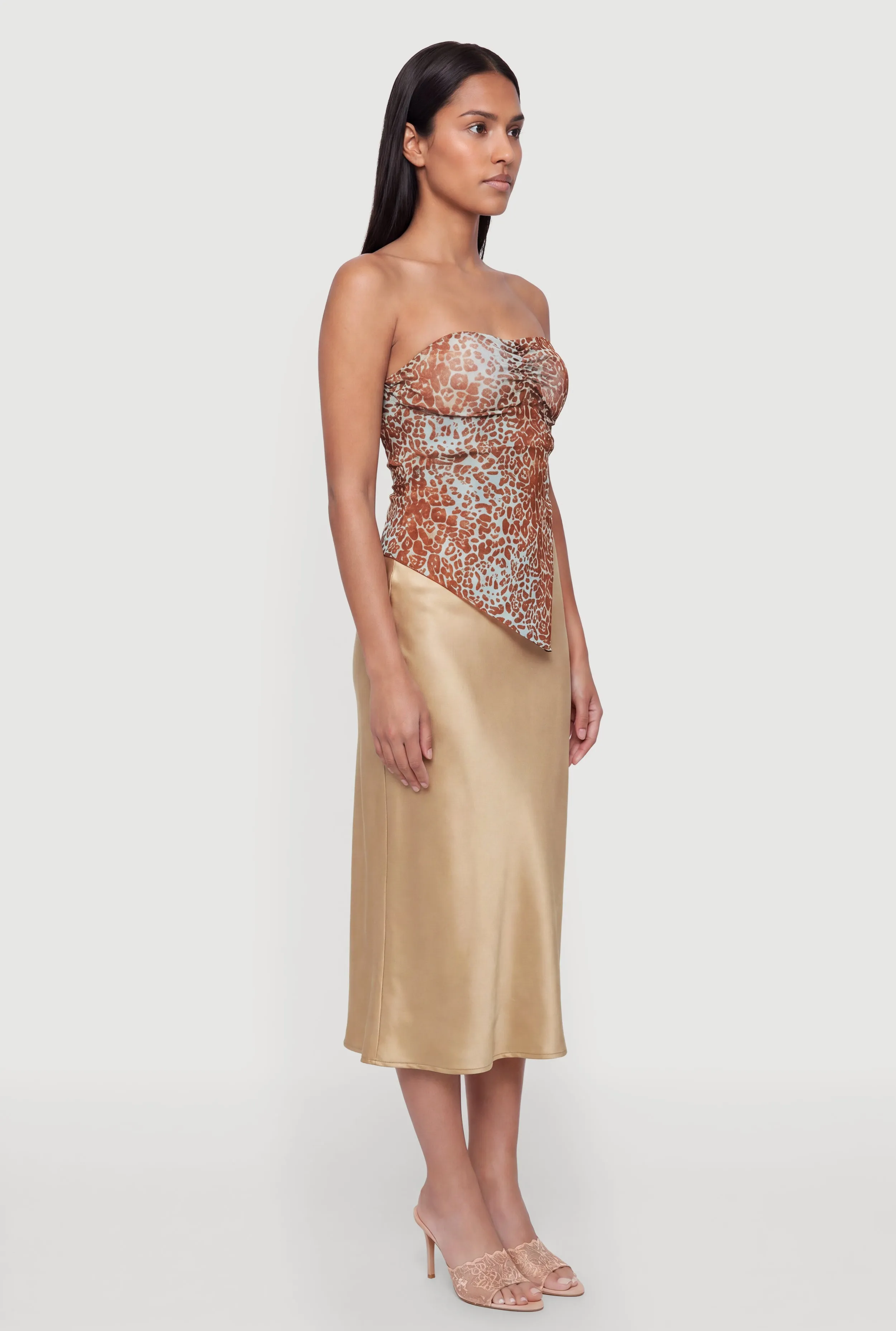 High Waisted Satin Midi Slip Skirt sold by Rainbow product image thumbnail 2
