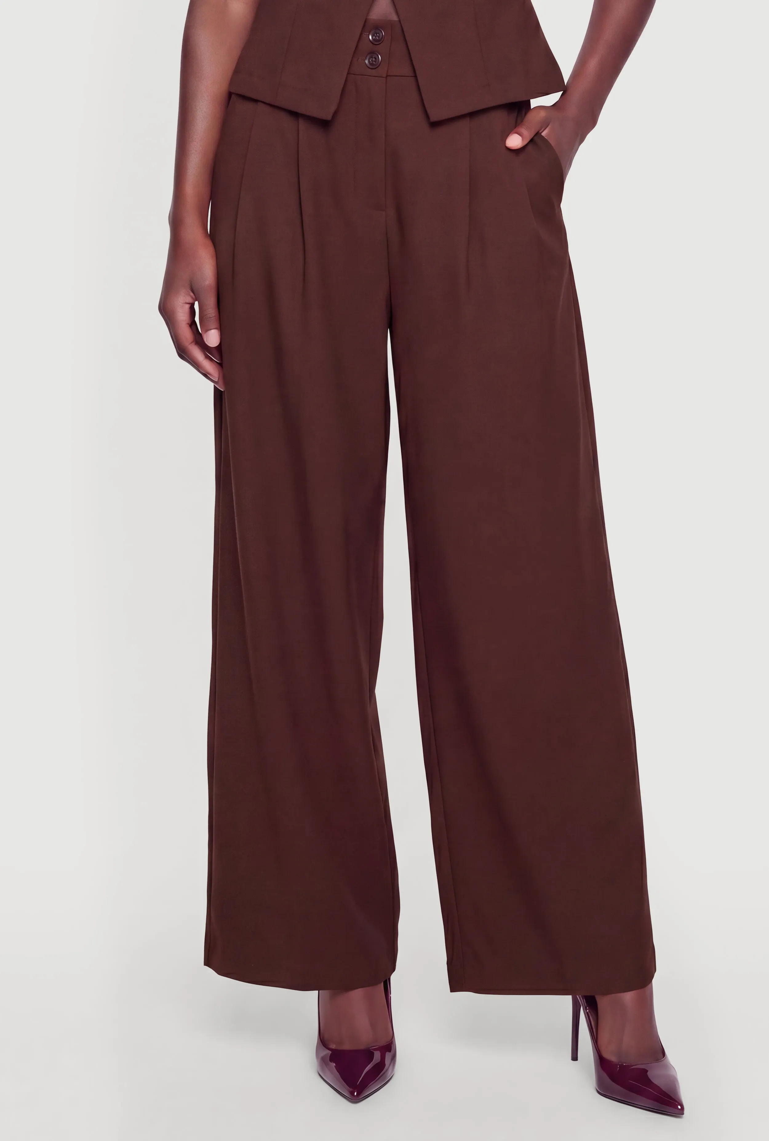 Pleated Wide Leg Tailored Trousers sold by Rainbow product image thumbnail 3