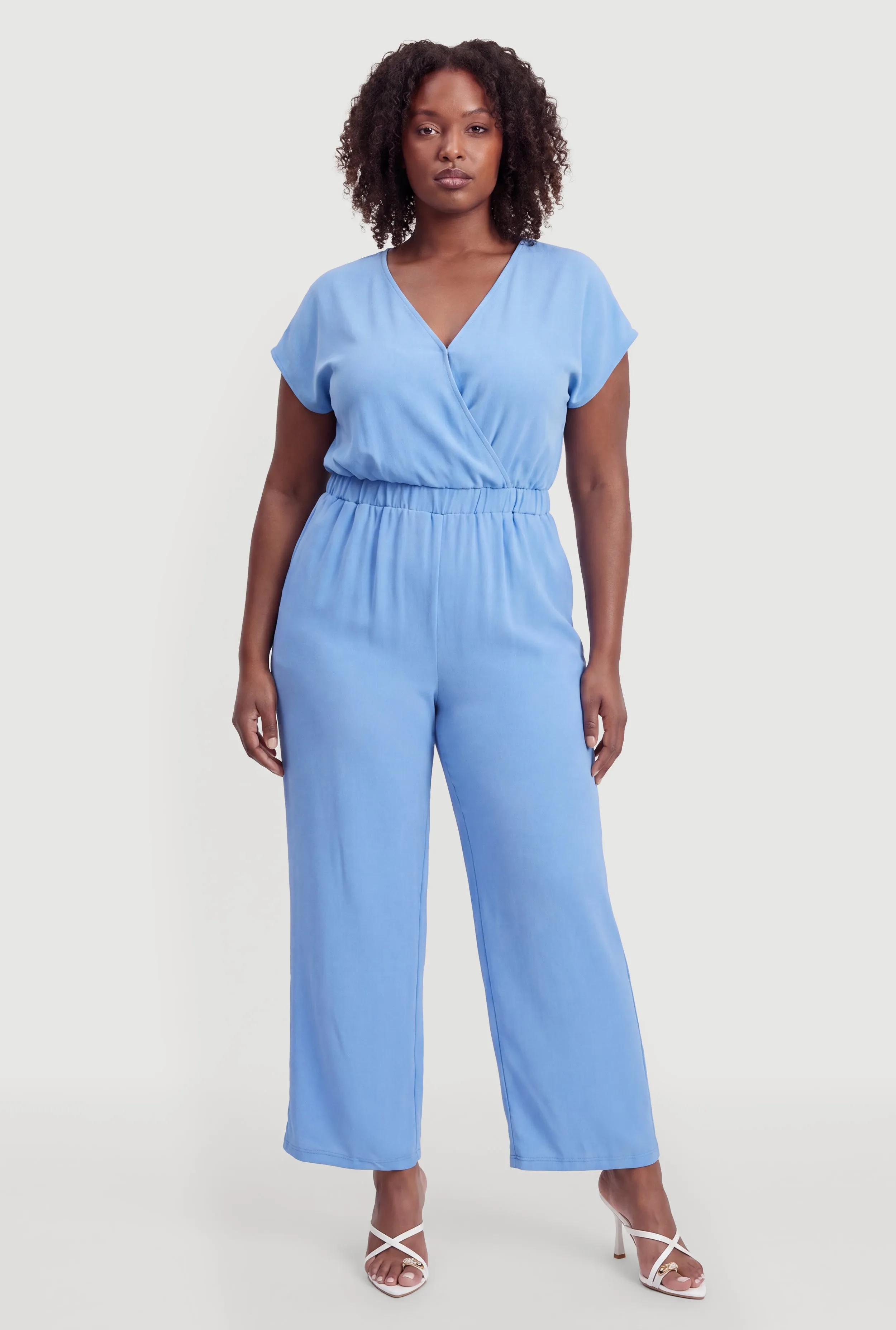 Plus Size Faux Wrap Wide Leg Jumpsuit sold by Rainbow product image thumbnail 5