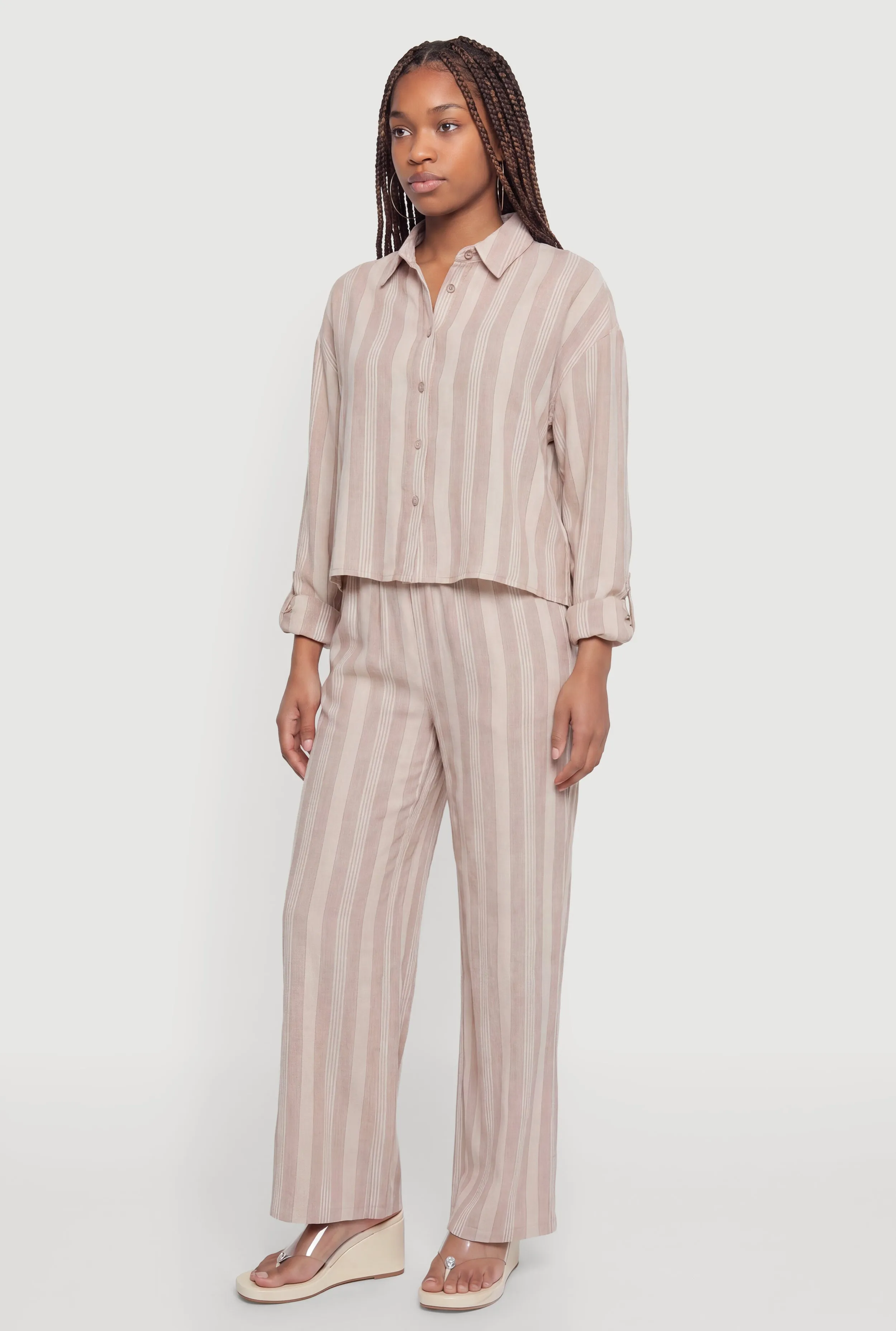 Striped Wide Leg Pull On Pants sold by Rainbow product image thumbnail 2