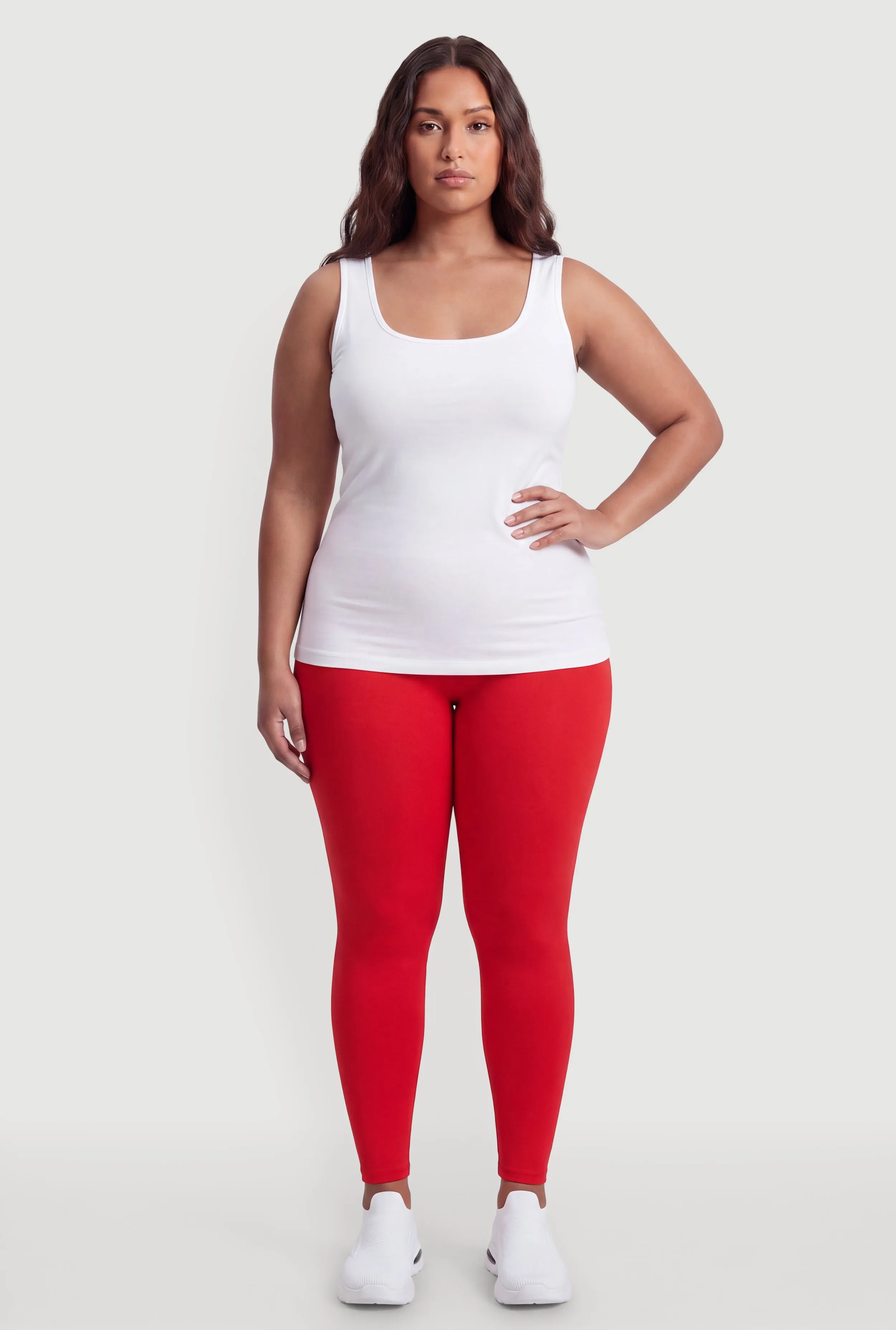 Plus Size High Waisted Solid Leggings sold by Rainbow