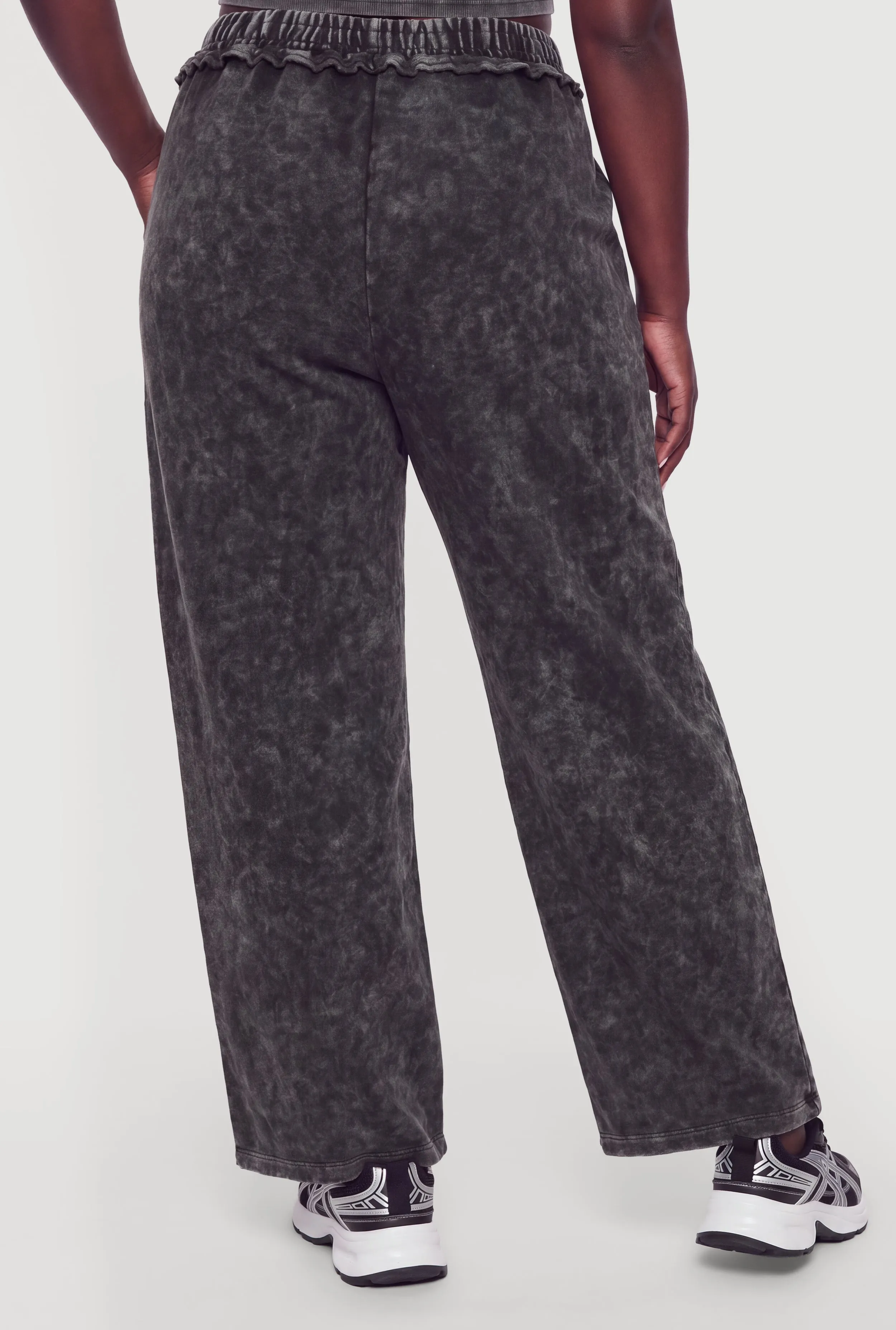 Plus Size Acid Wash Wide Leg Sweatpants sold by Rainbow product image thumbnail 5
